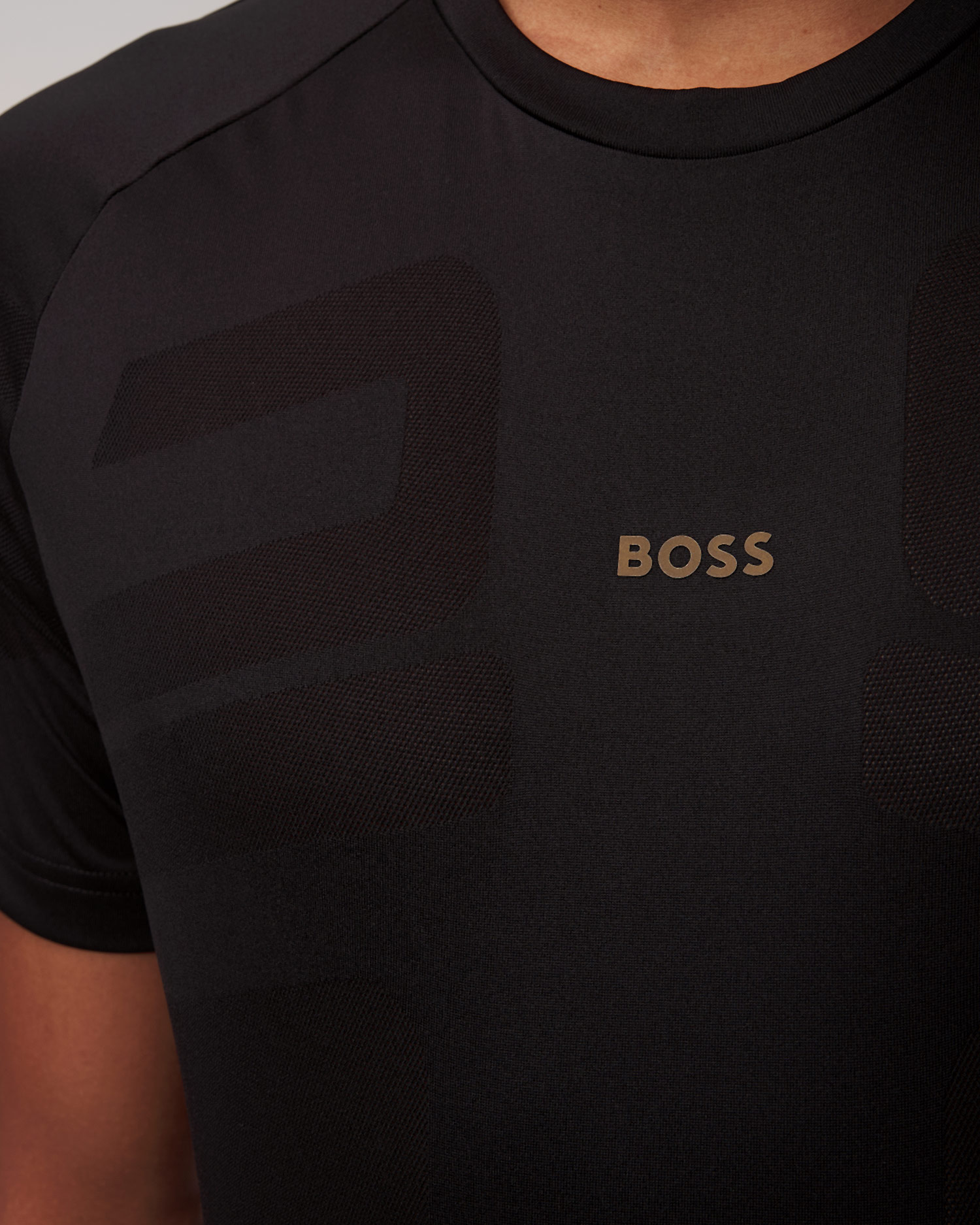 Czarny T-shirt funkcyjny męski Hugo Boss Tariq