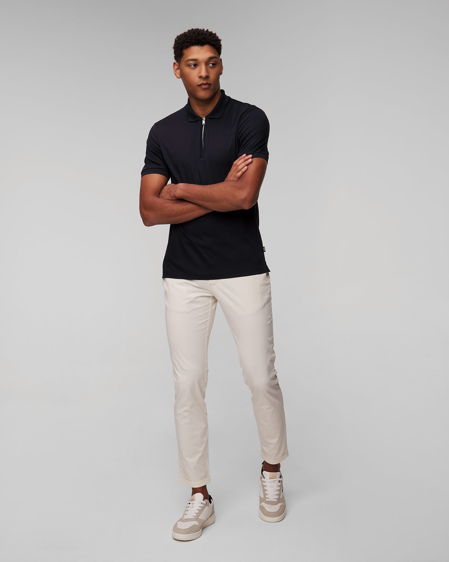 Polo blu scuro da uomo Hugo Boss Polston