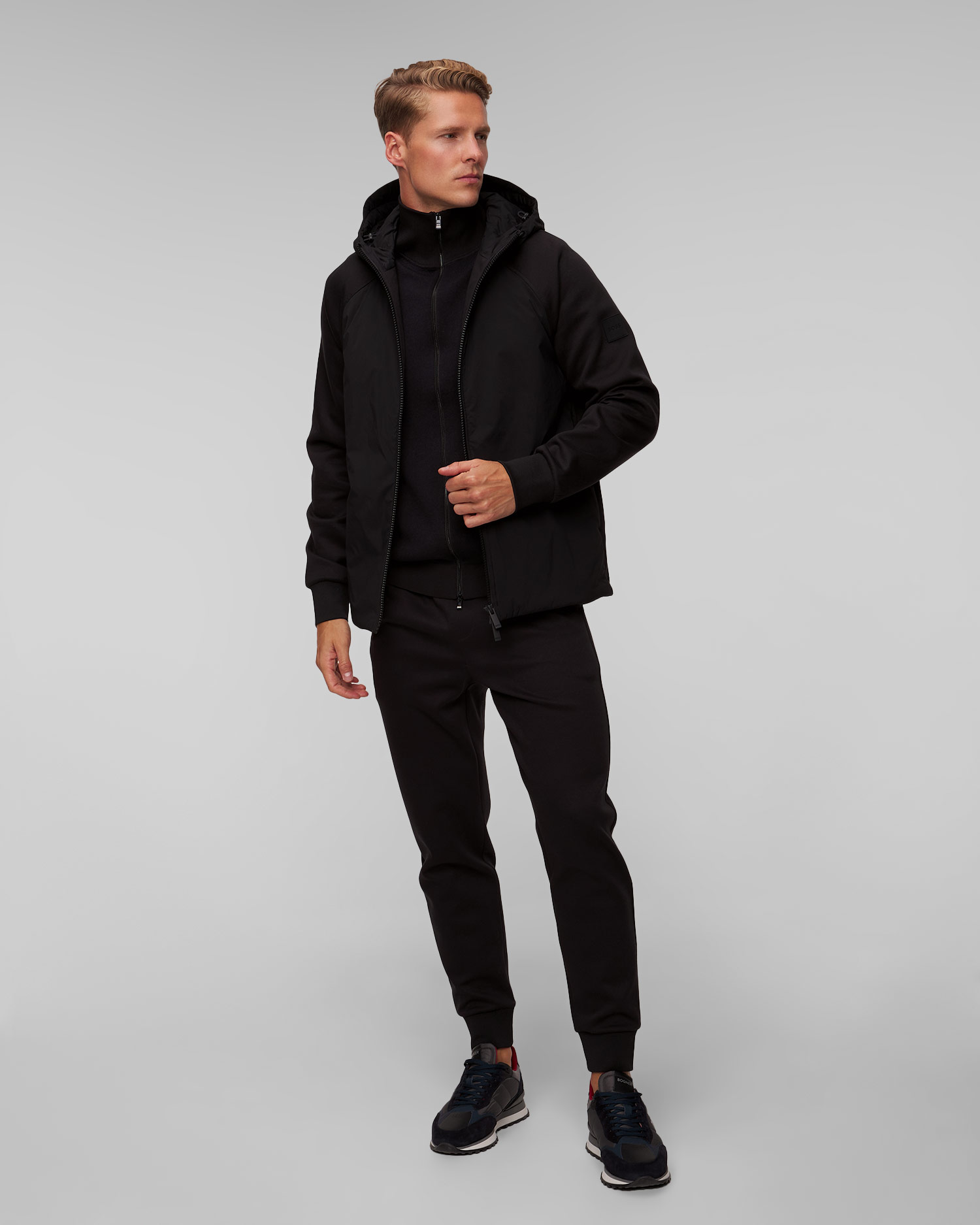 Men's black zip-up sweatshirt Hugo Boss P Steele