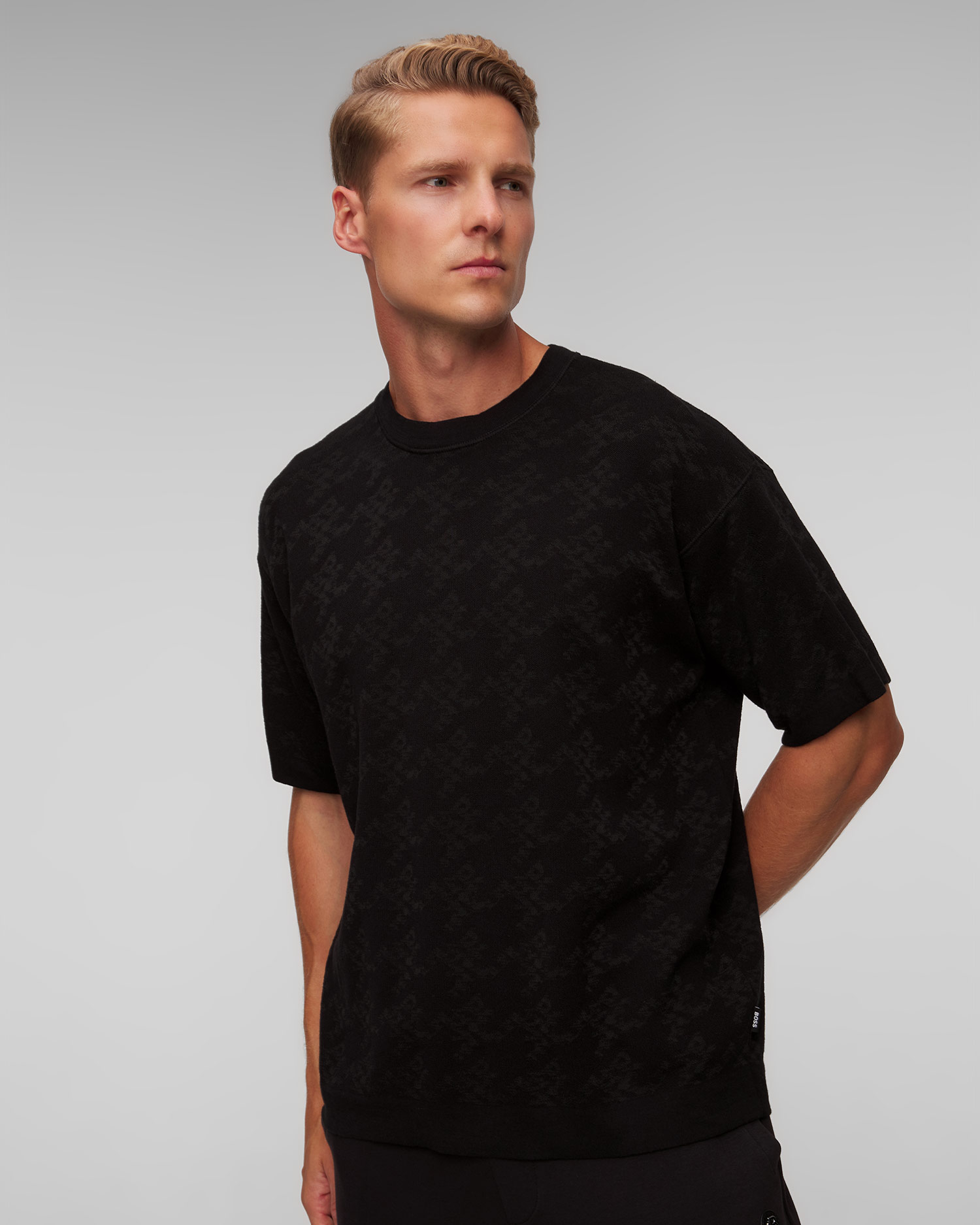 Men’s black T-shirt with viscose Black Hugo Boss C Darimo