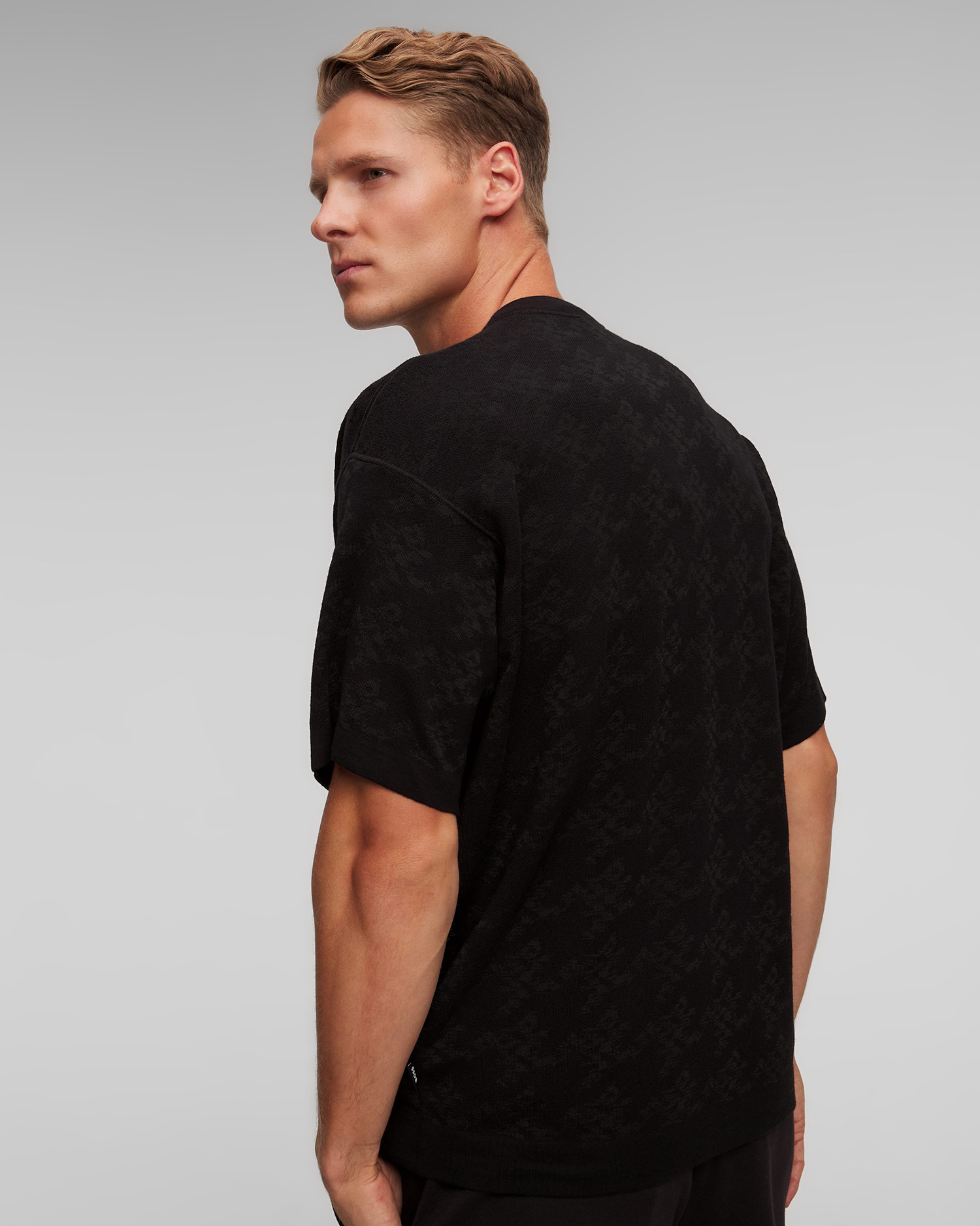 Men’s black T-shirt with viscose Black Hugo Boss C Darimo