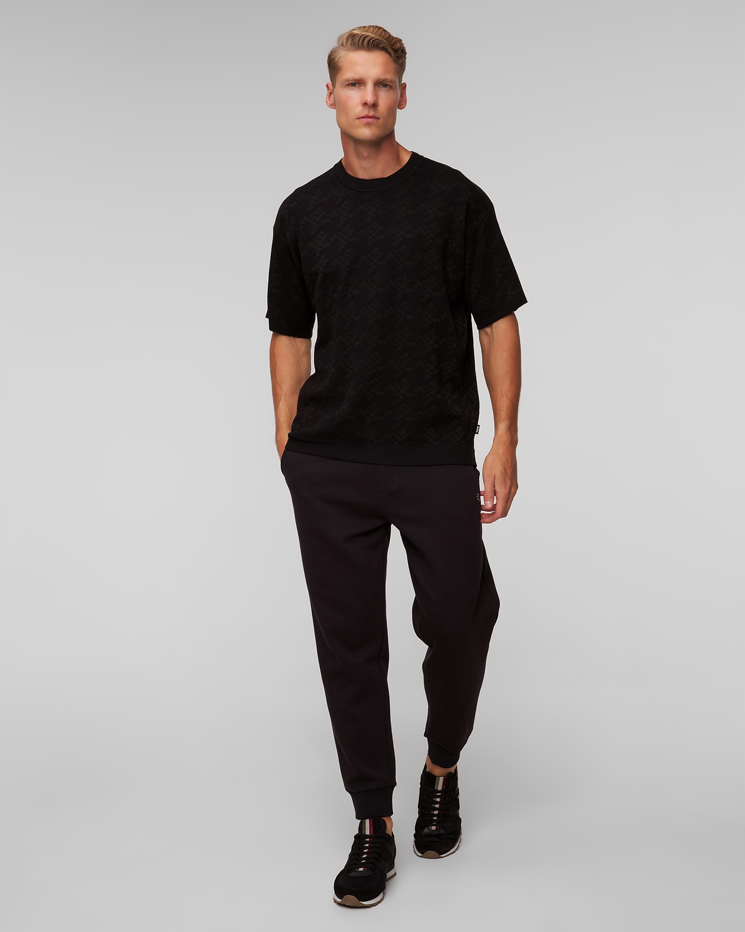 Men’s black T-shirt with viscose Black Hugo Boss C Darimo