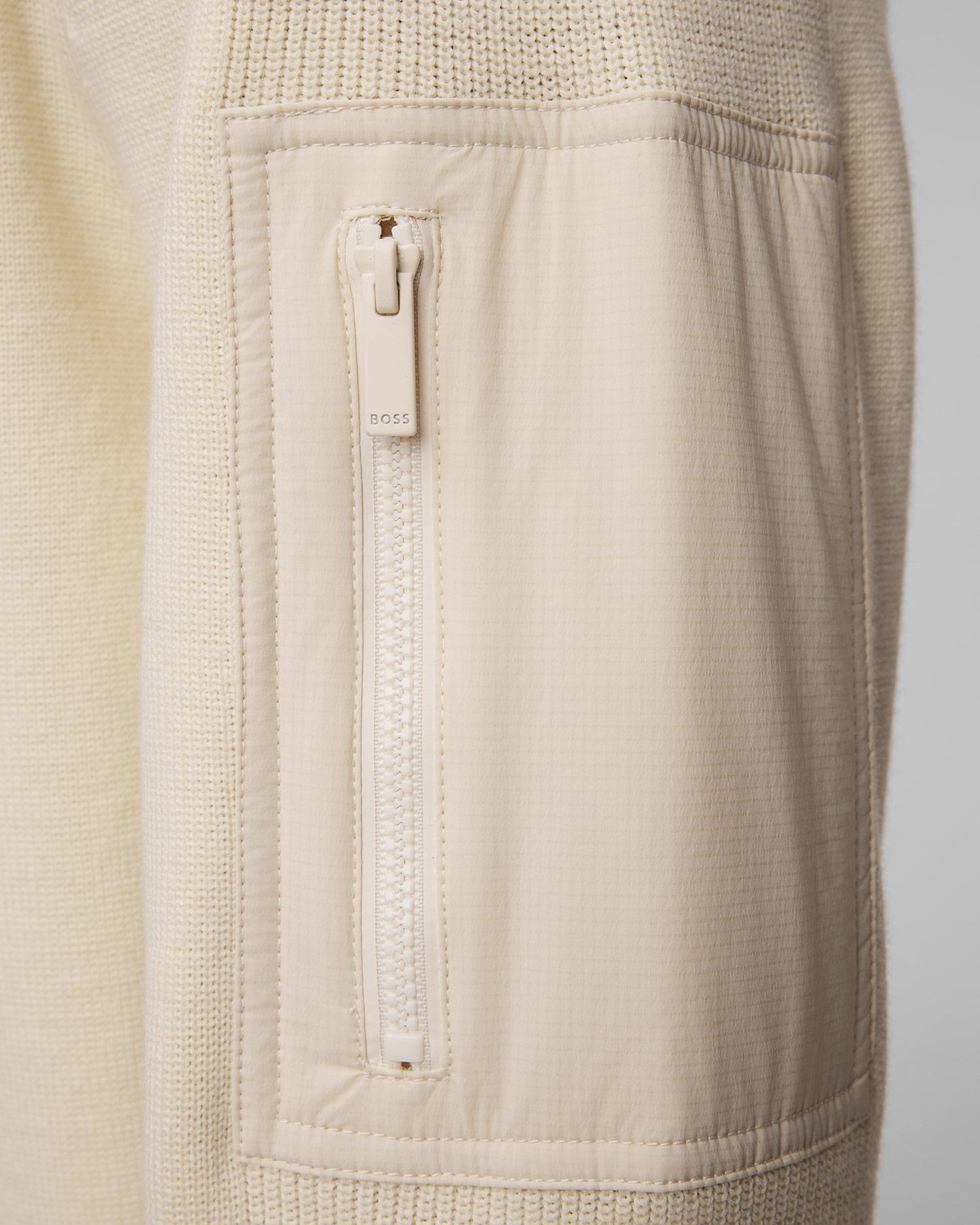 Maglione crema in lana da uomo Hugo Boss P-Diego