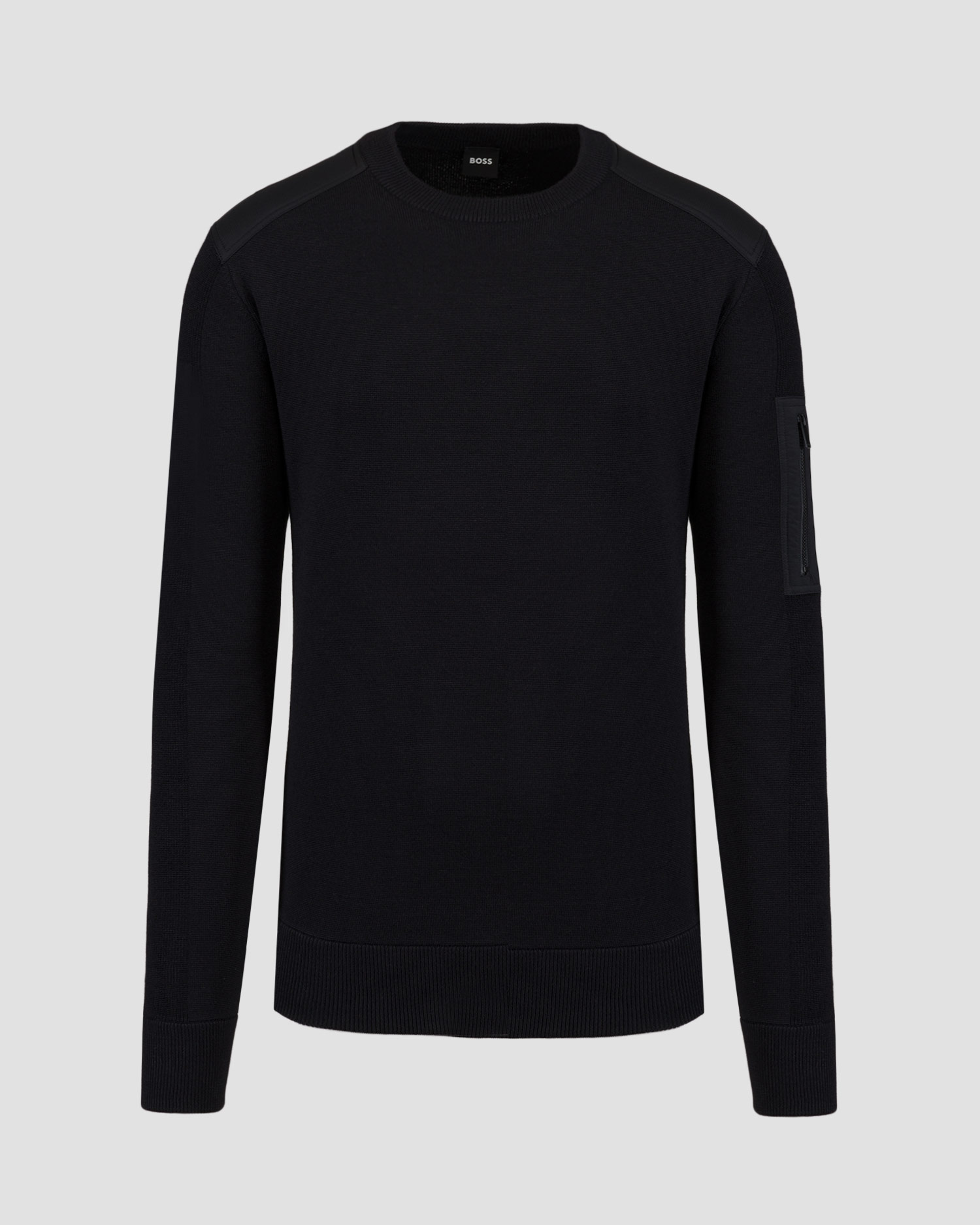 Maglione nero in lana da uomo Hugo Boss P-Diego