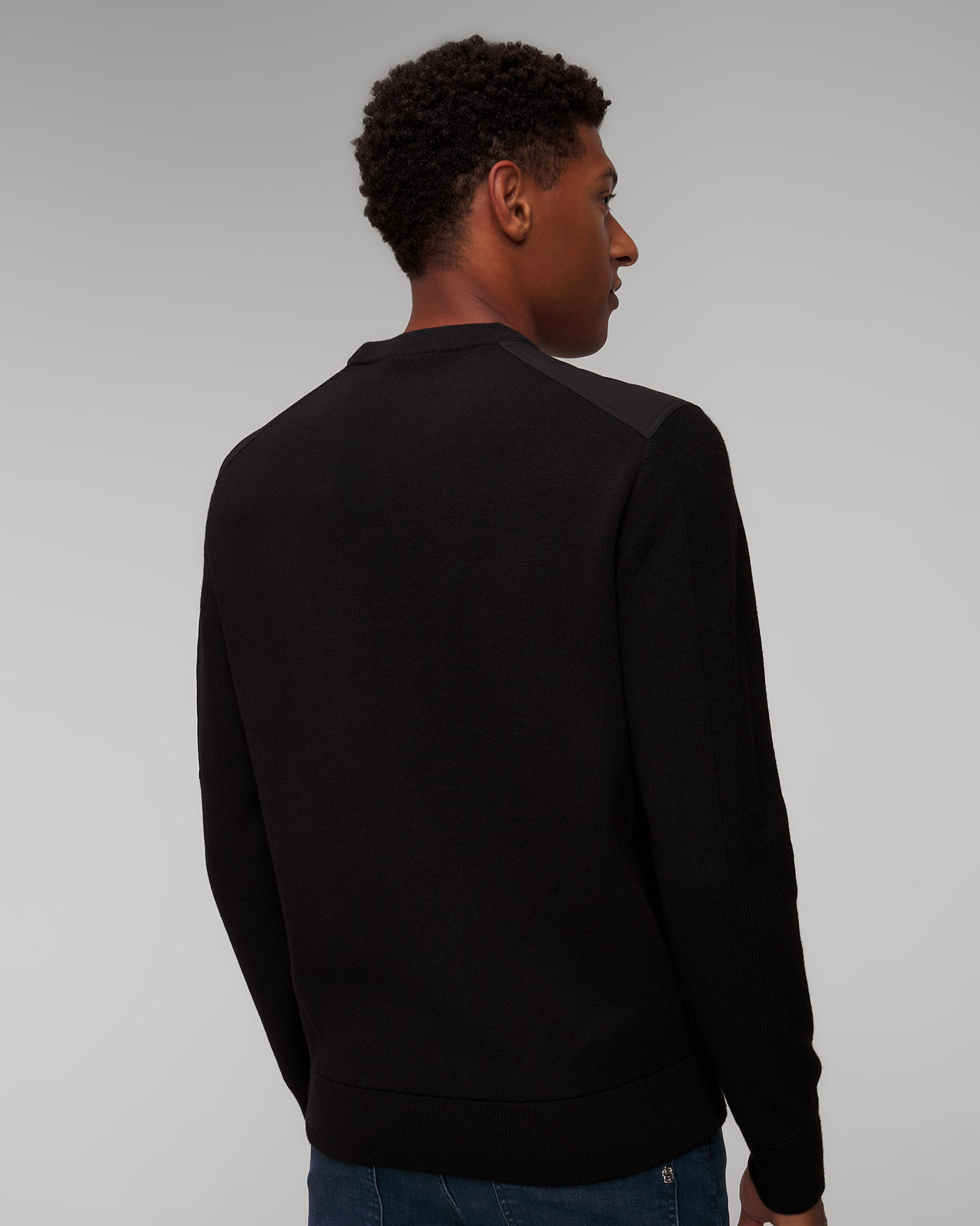 Maglione nero in lana da uomo Hugo Boss P-Diego