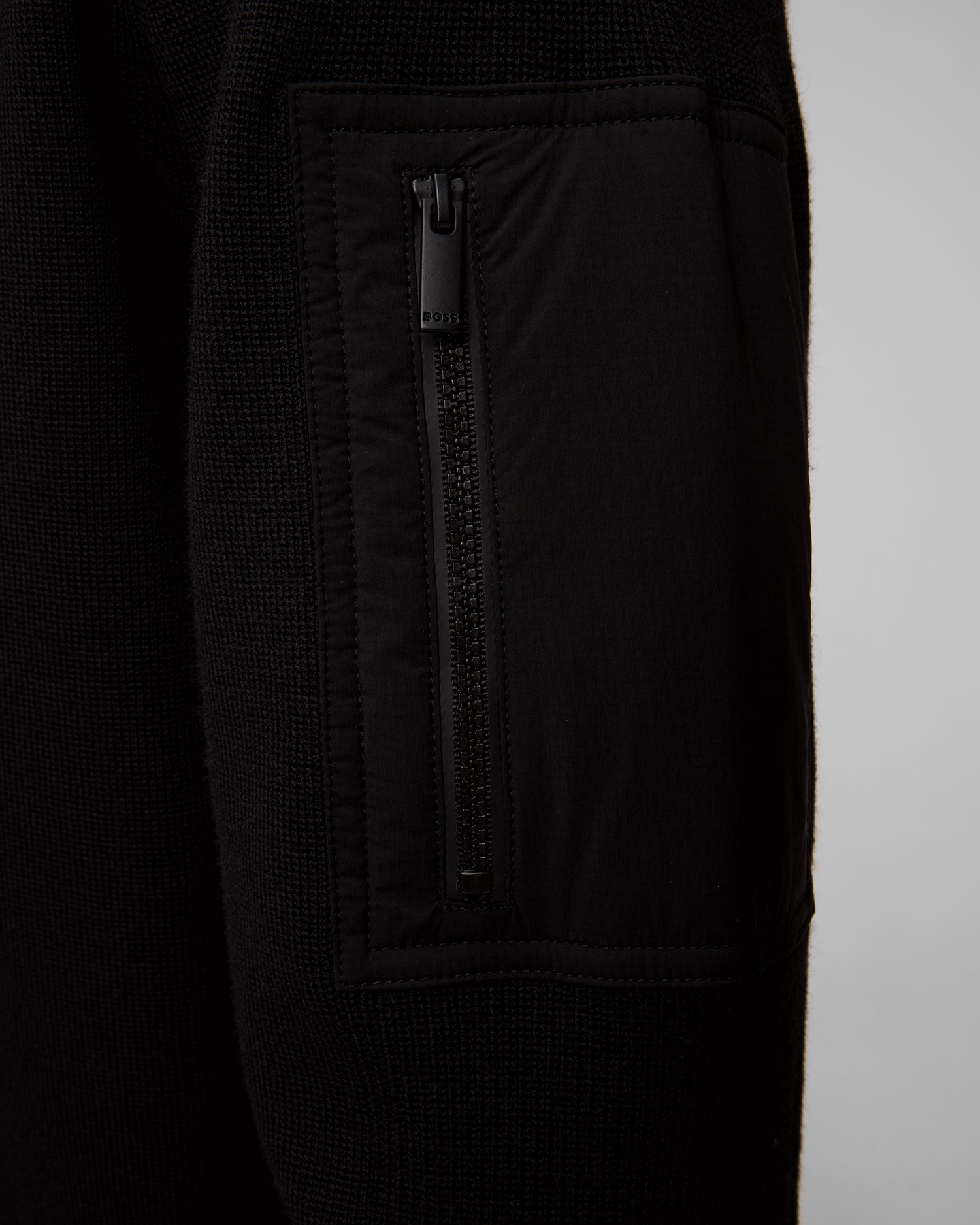Maglione nero in lana da uomo Hugo Boss P-Diego