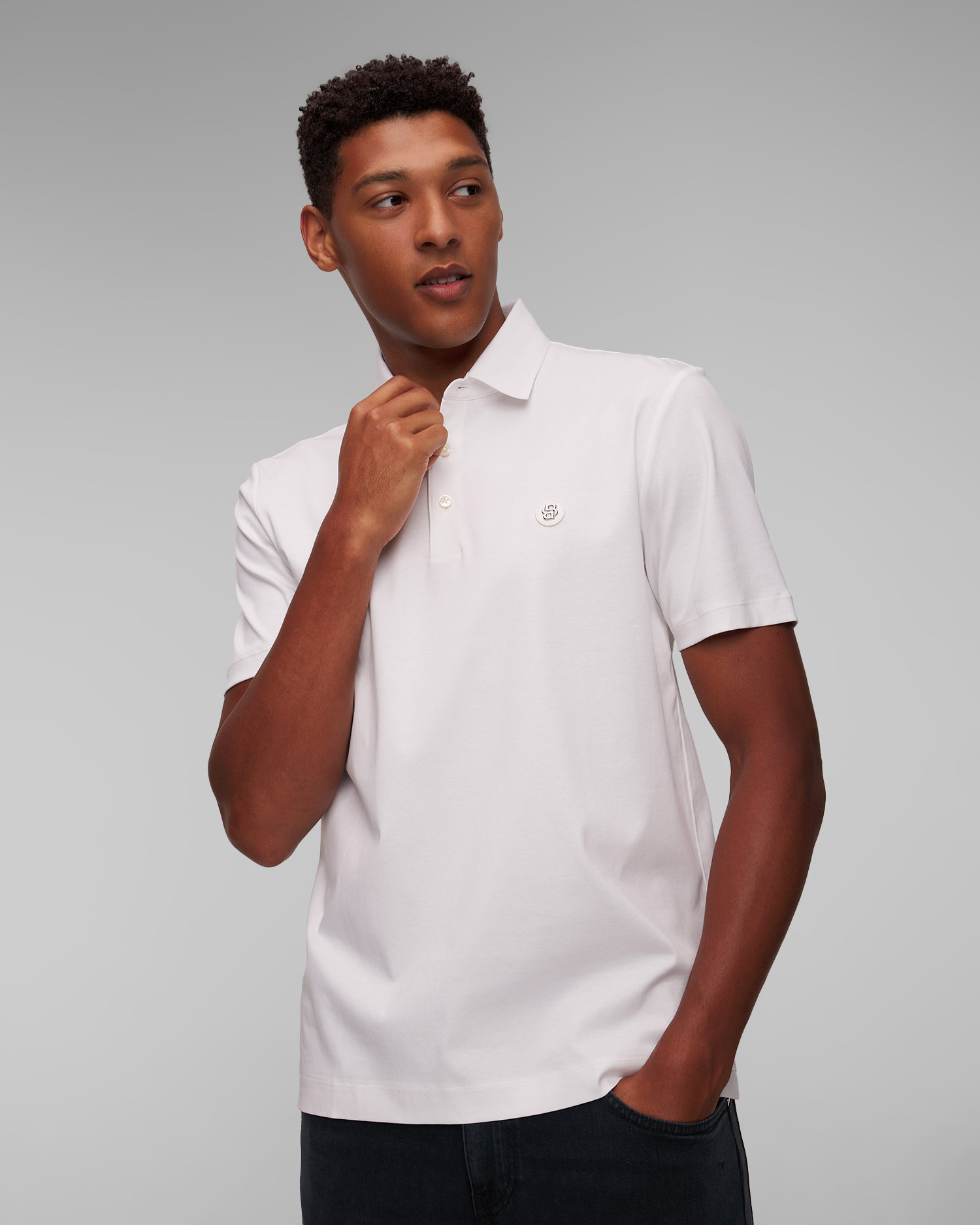 Bílé pánské polo Hugo Boss C-Parris