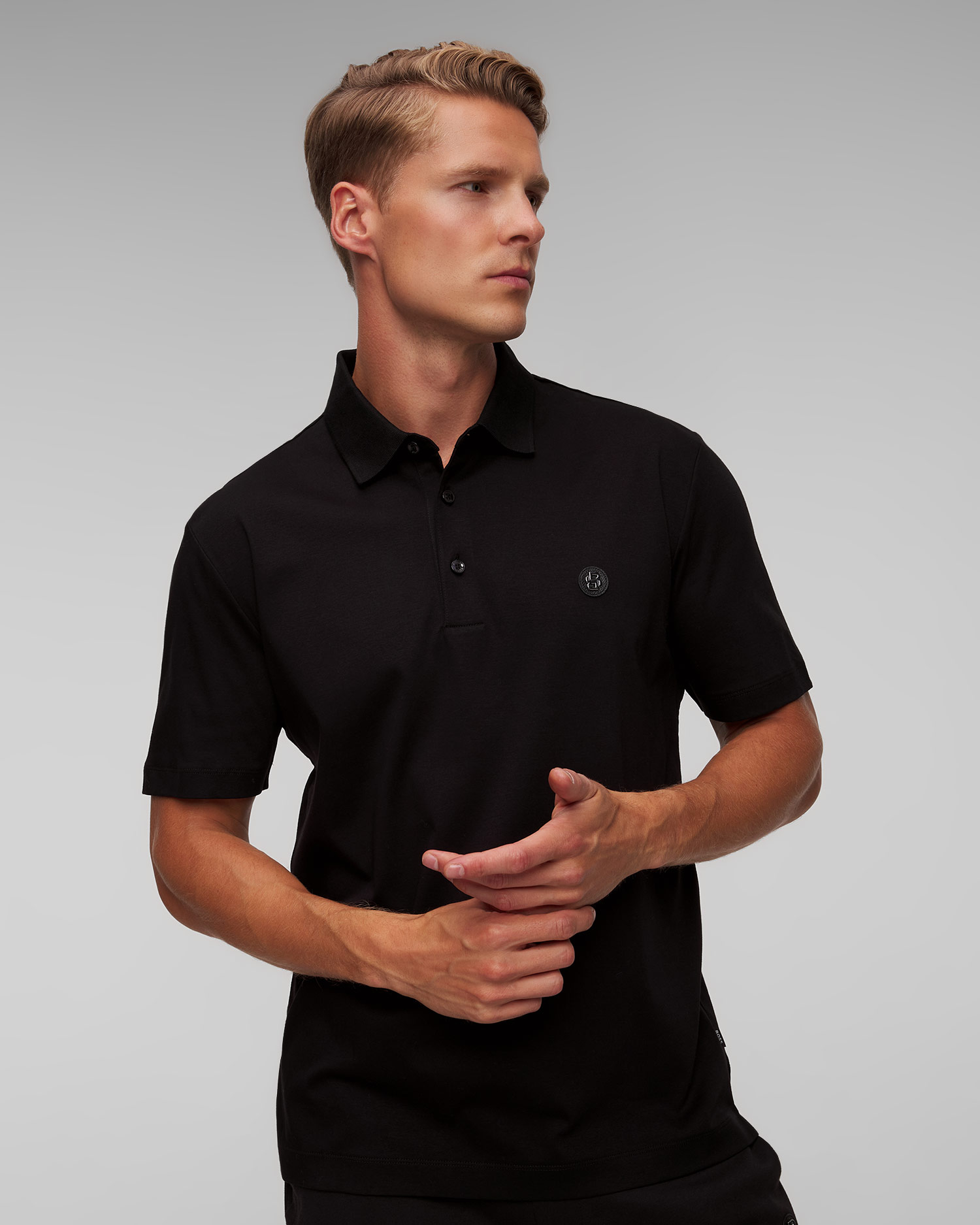 Polo noir pour hommes Hugo Boss C-Parris