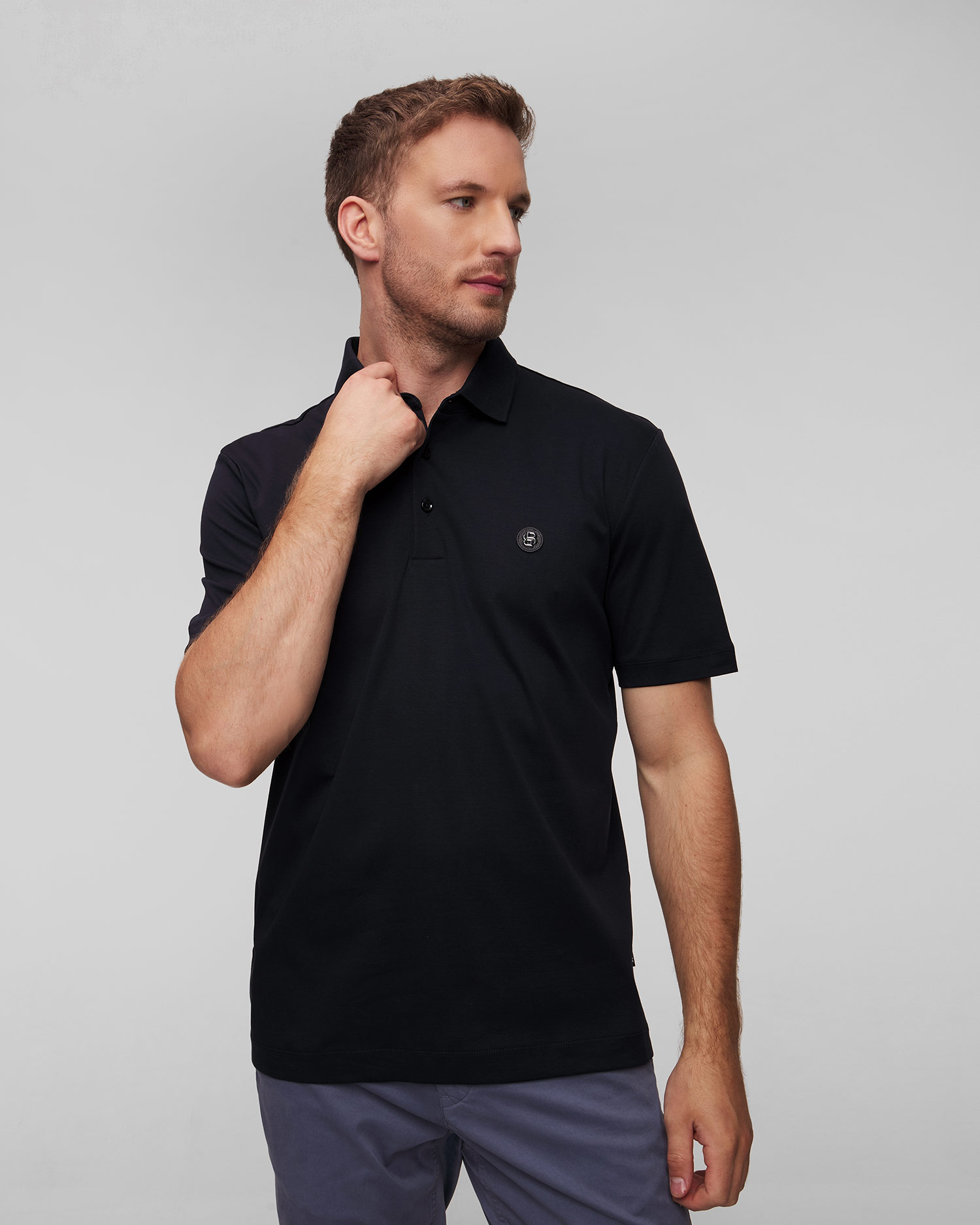 Men's navy blue polo Hugo Boss C-Parris, Color/Pattern: Granatowy