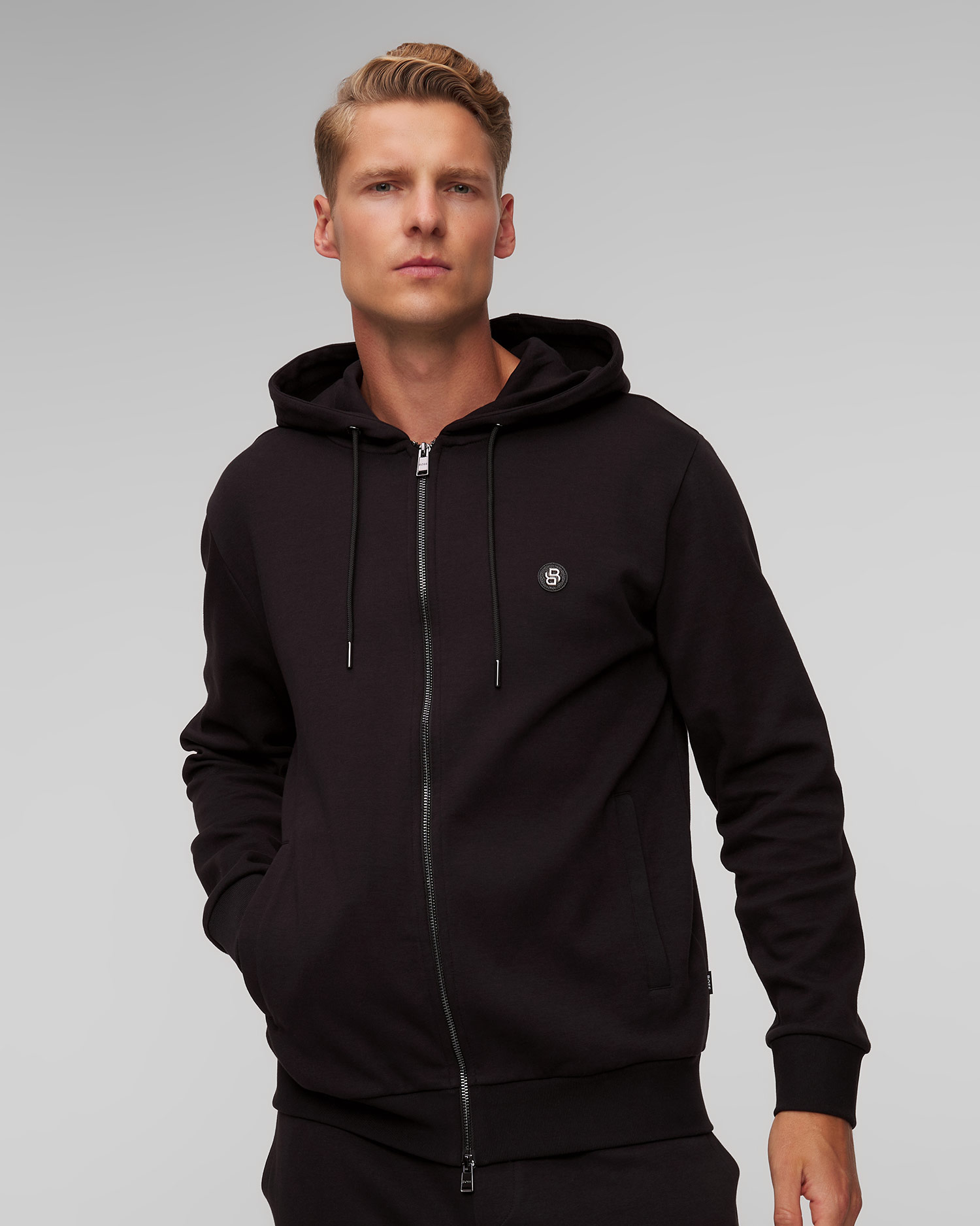 Sweat-shirt zippé noir pour hommes Hugo Boss C-Spence