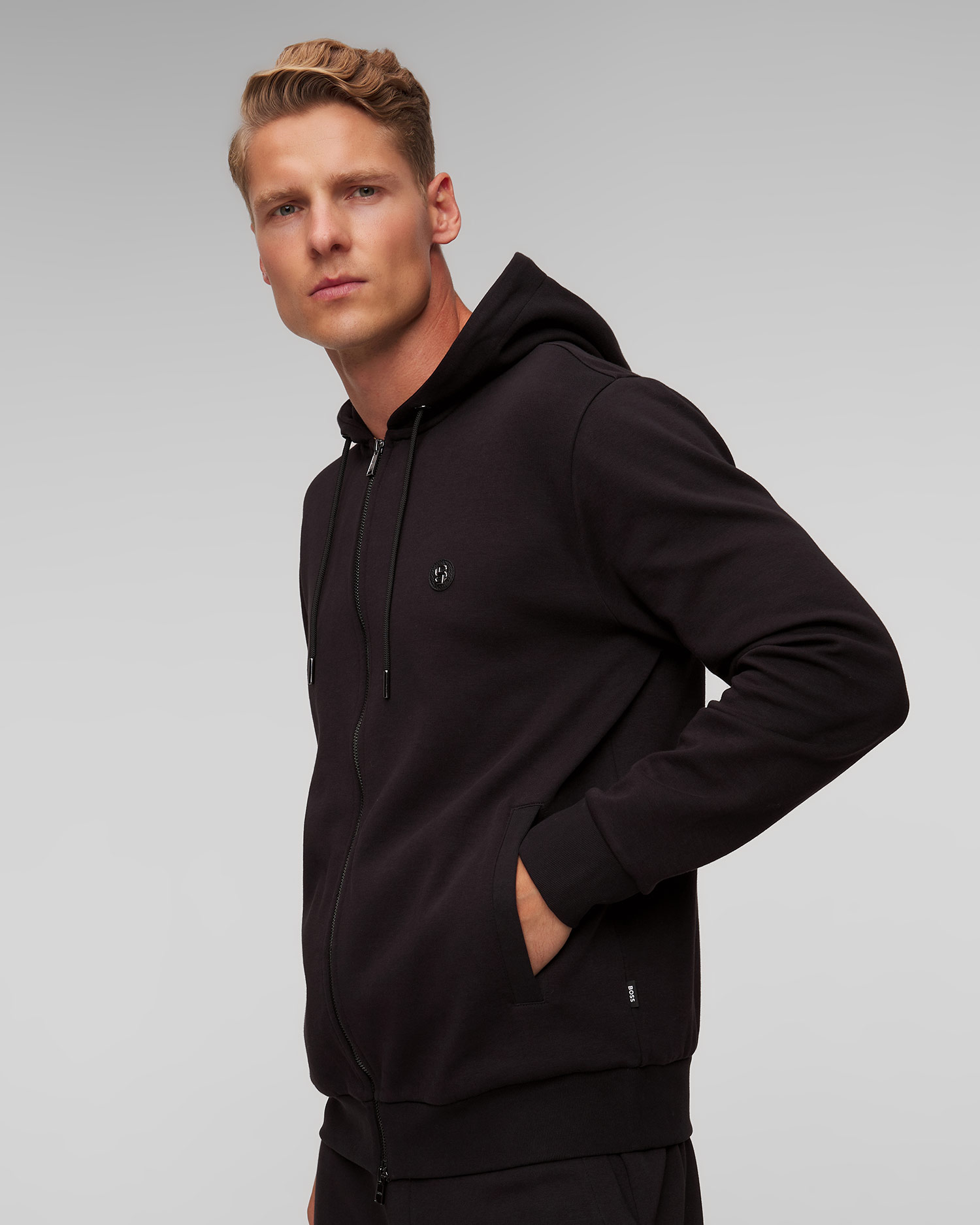 Czarna bluza rozpinana męska Hugo Boss C-Spence