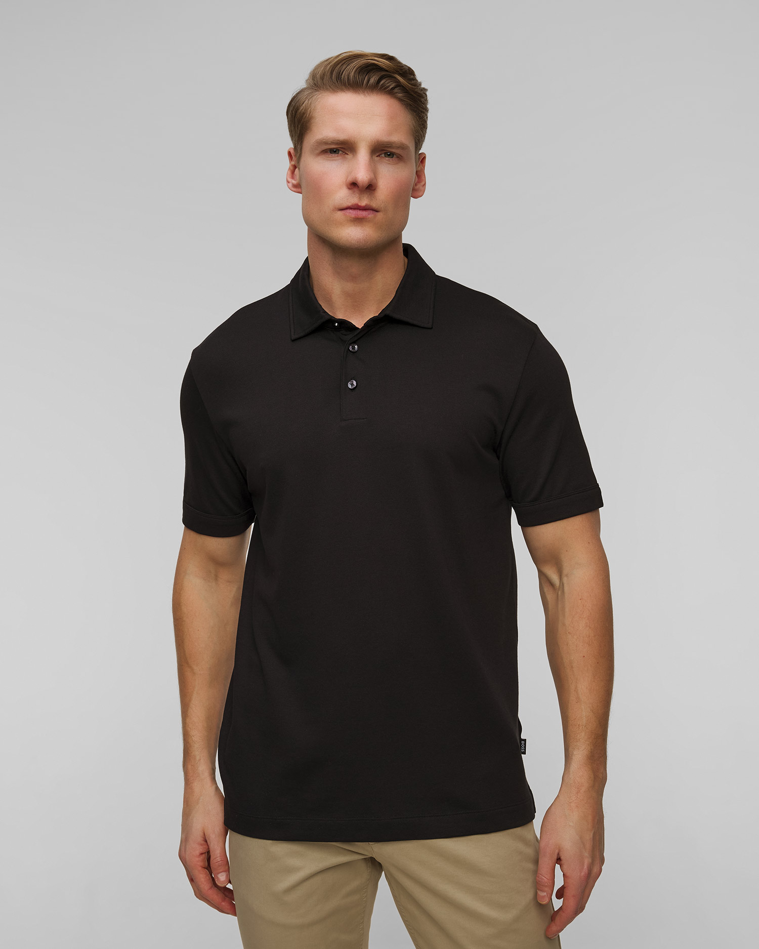 Černé pánské polo Hugo Boss H-Press, Barva/Vzor: Czarny