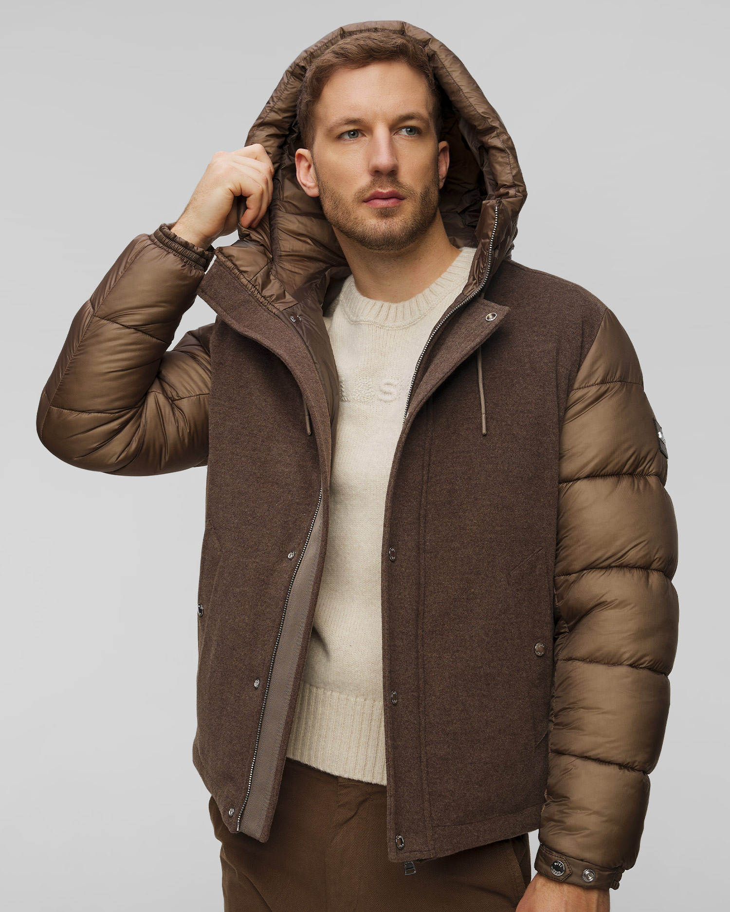 Giacca marrone in lana da uomo Hugo Boss C-Corradeo