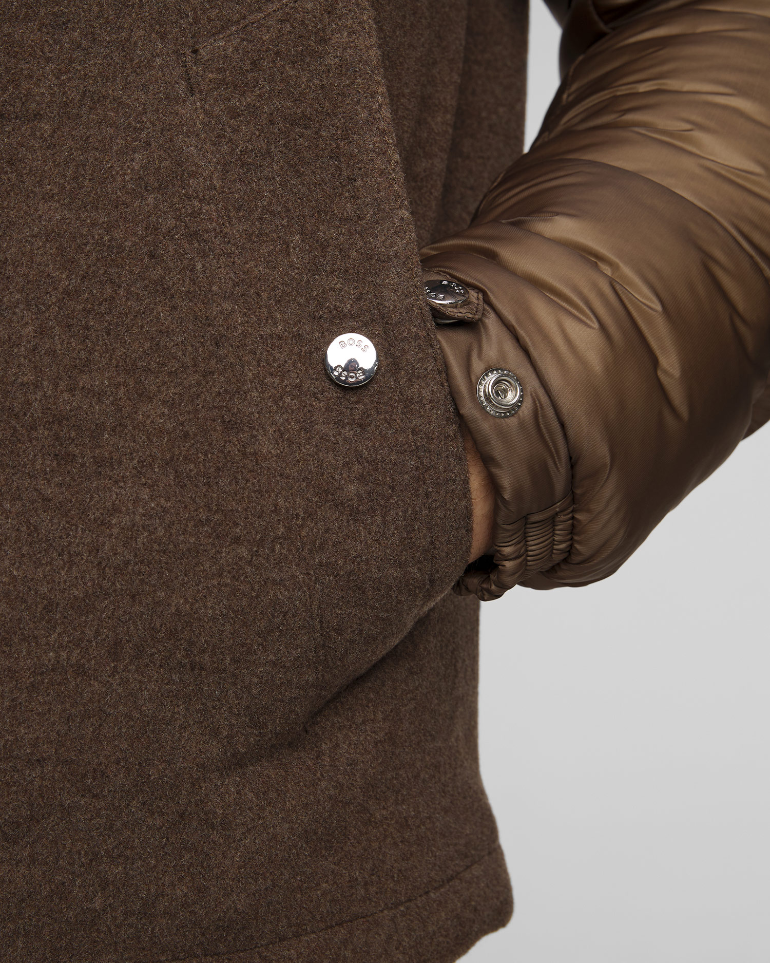 Giacca marrone in lana da uomo Hugo Boss C-Corradeo