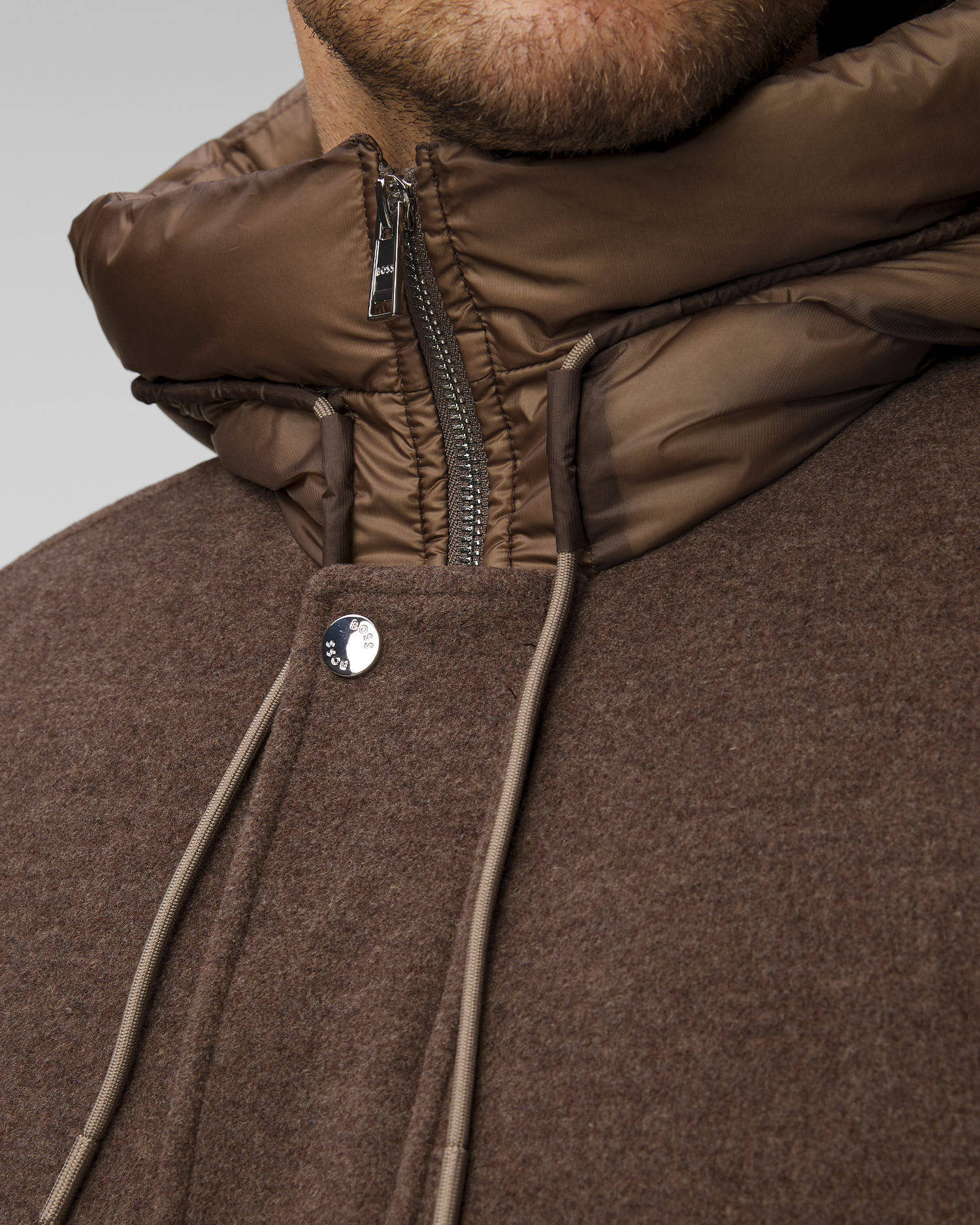 Giacca marrone in lana da uomo Hugo Boss C-Corradeo