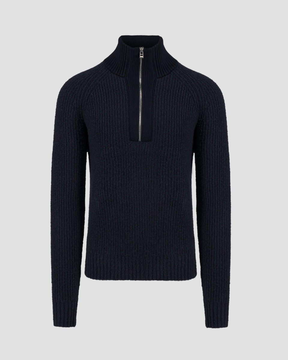 Pull en laine bleu marine pour hommes Hugo Boss C-Ebrezzo