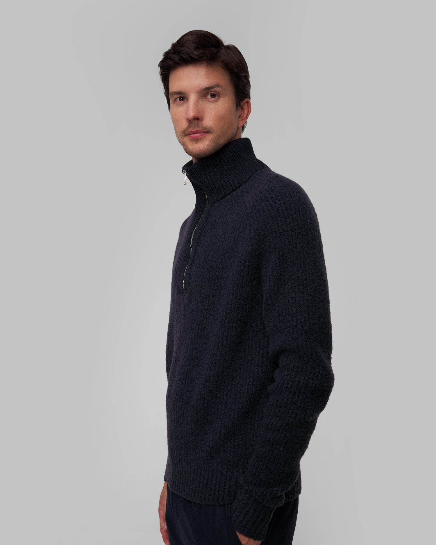 Pull en laine bleu marine pour hommes Hugo Boss C-Ebrezzo
