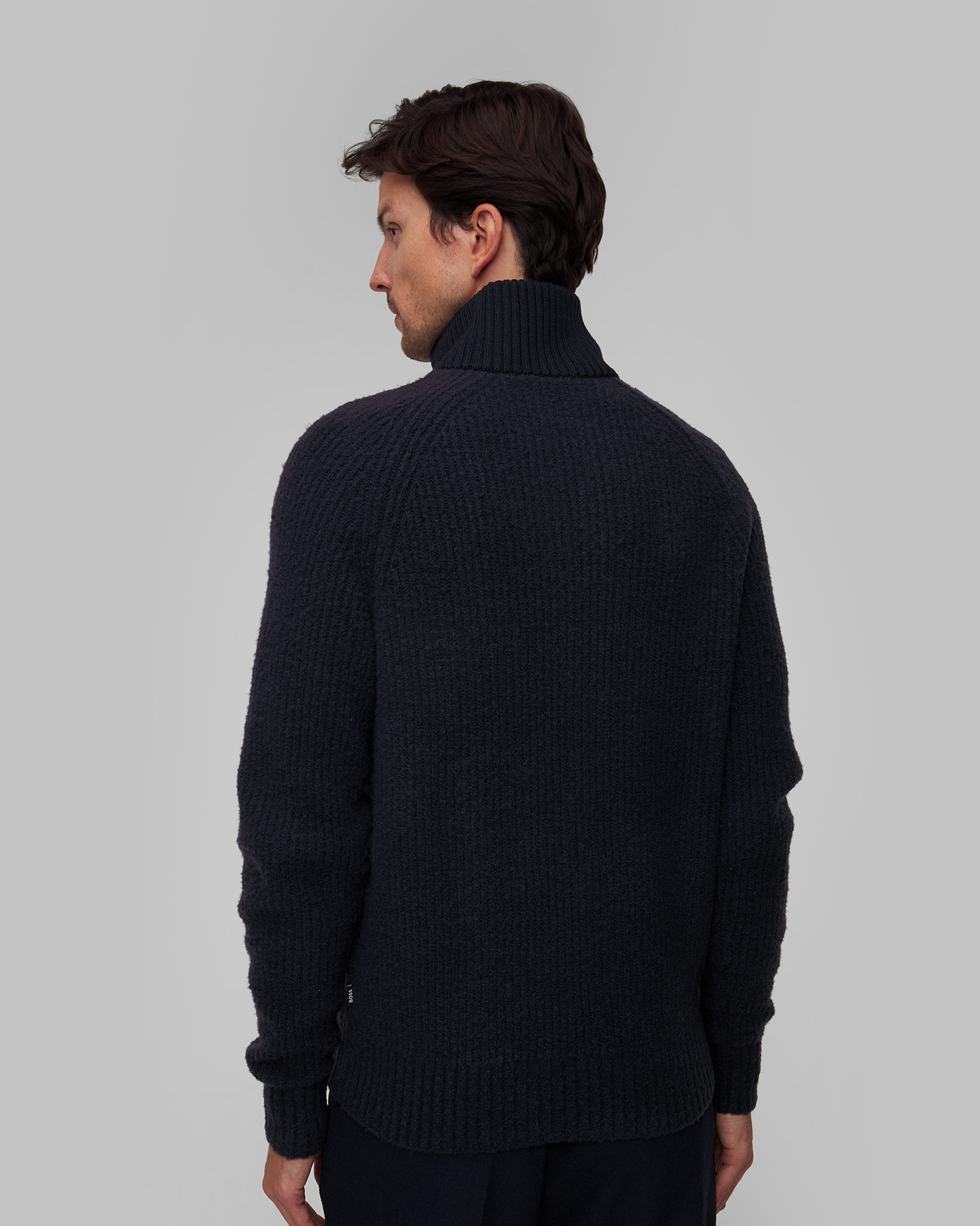 Pull en laine bleu marine pour hommes Hugo Boss C-Ebrezzo
