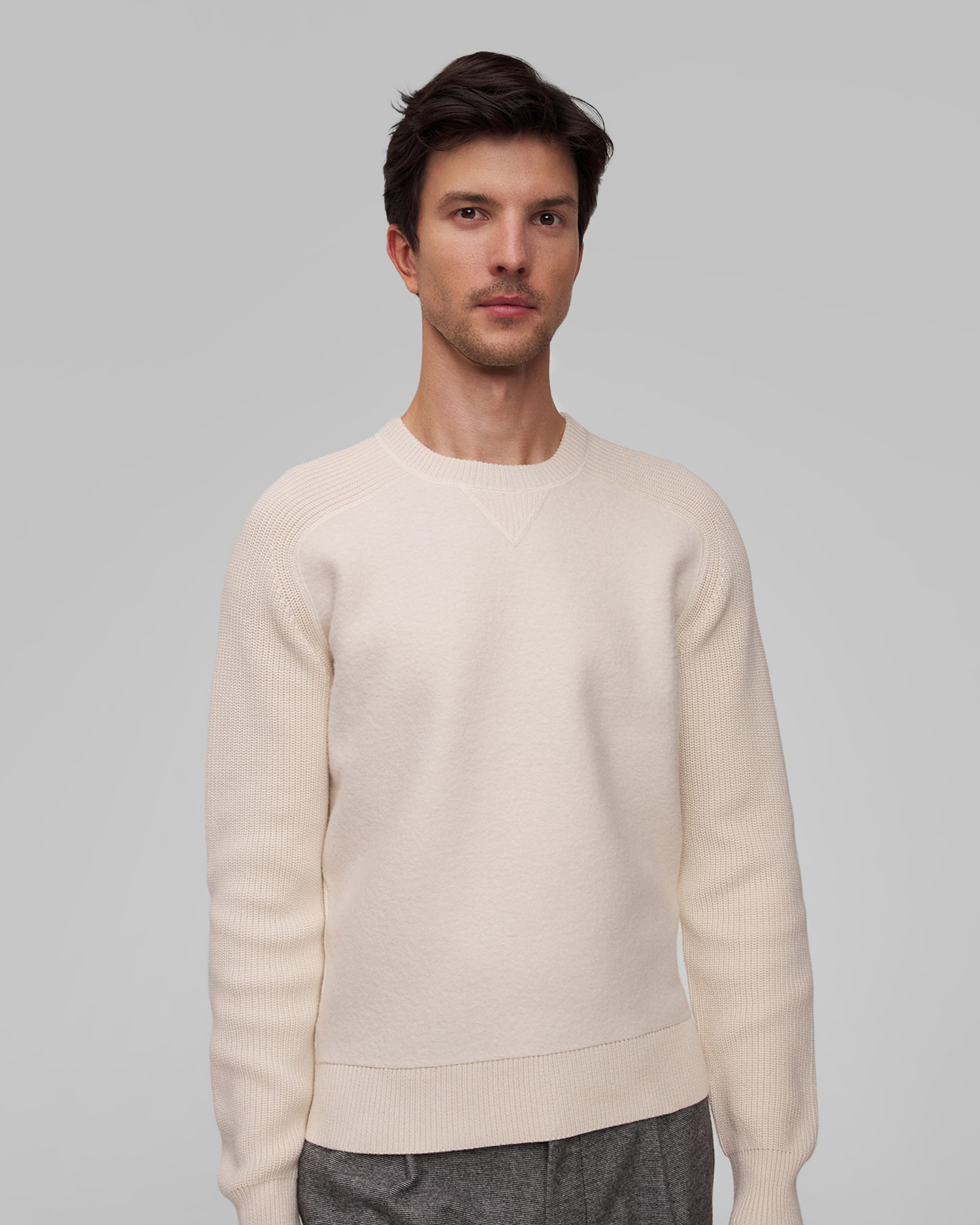 Pull en laine beige pour hommes Hugo Boss H-Ematero