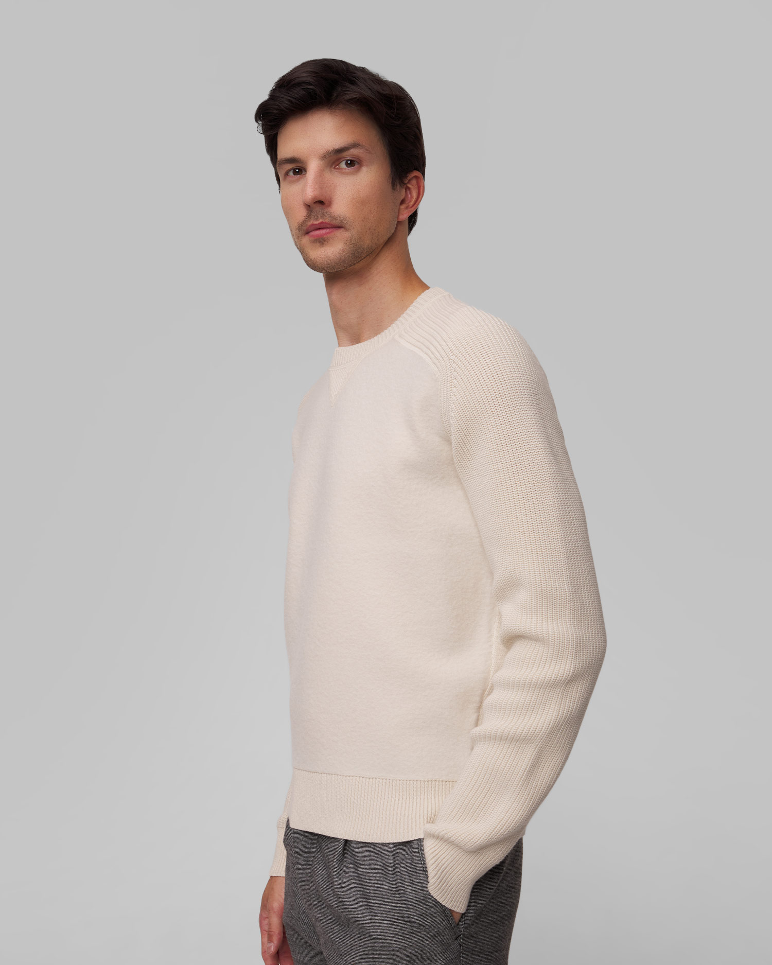 Pull en laine beige pour hommes Hugo Boss H-Ematero
