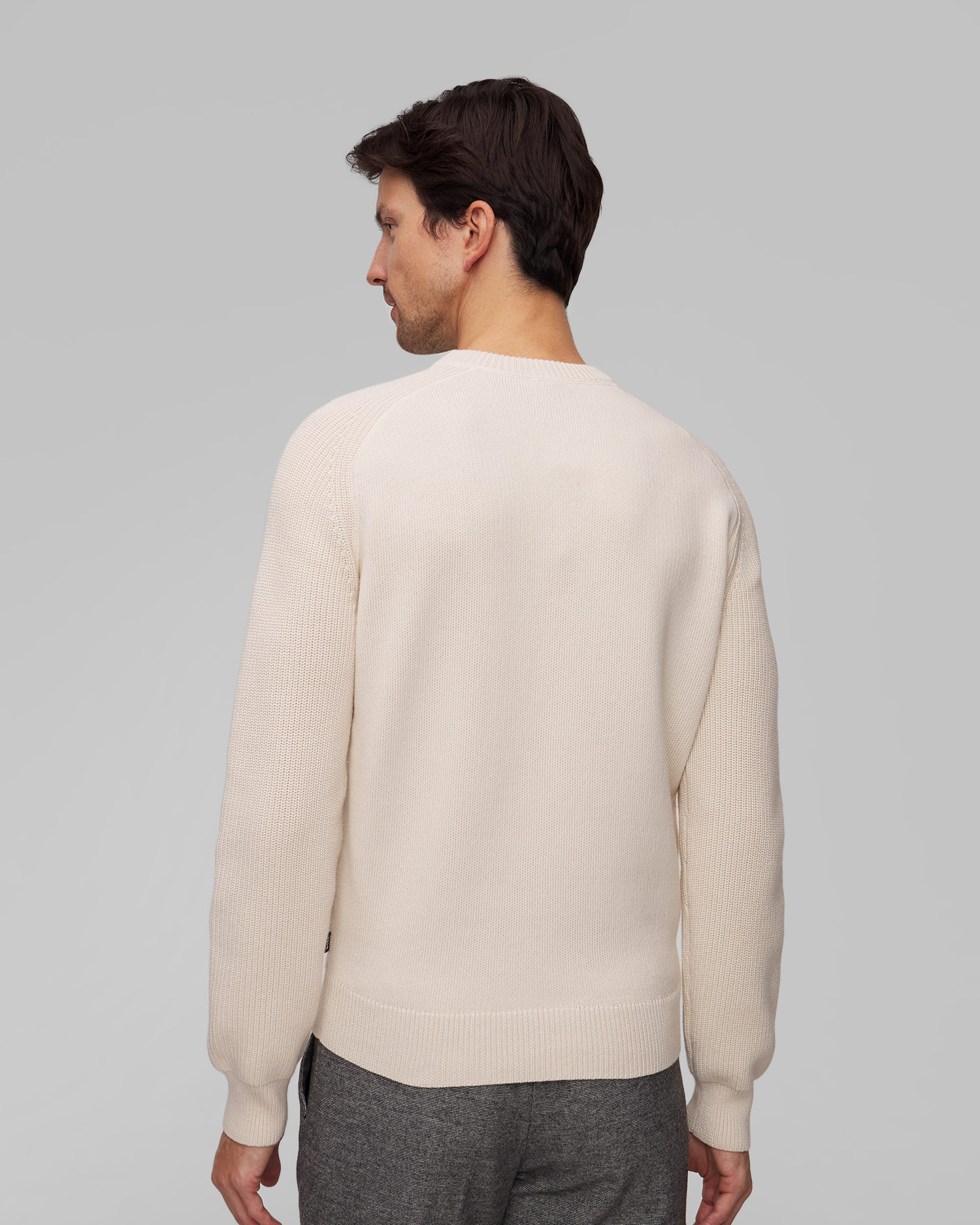 Pull en laine beige pour hommes Hugo Boss H-Ematero