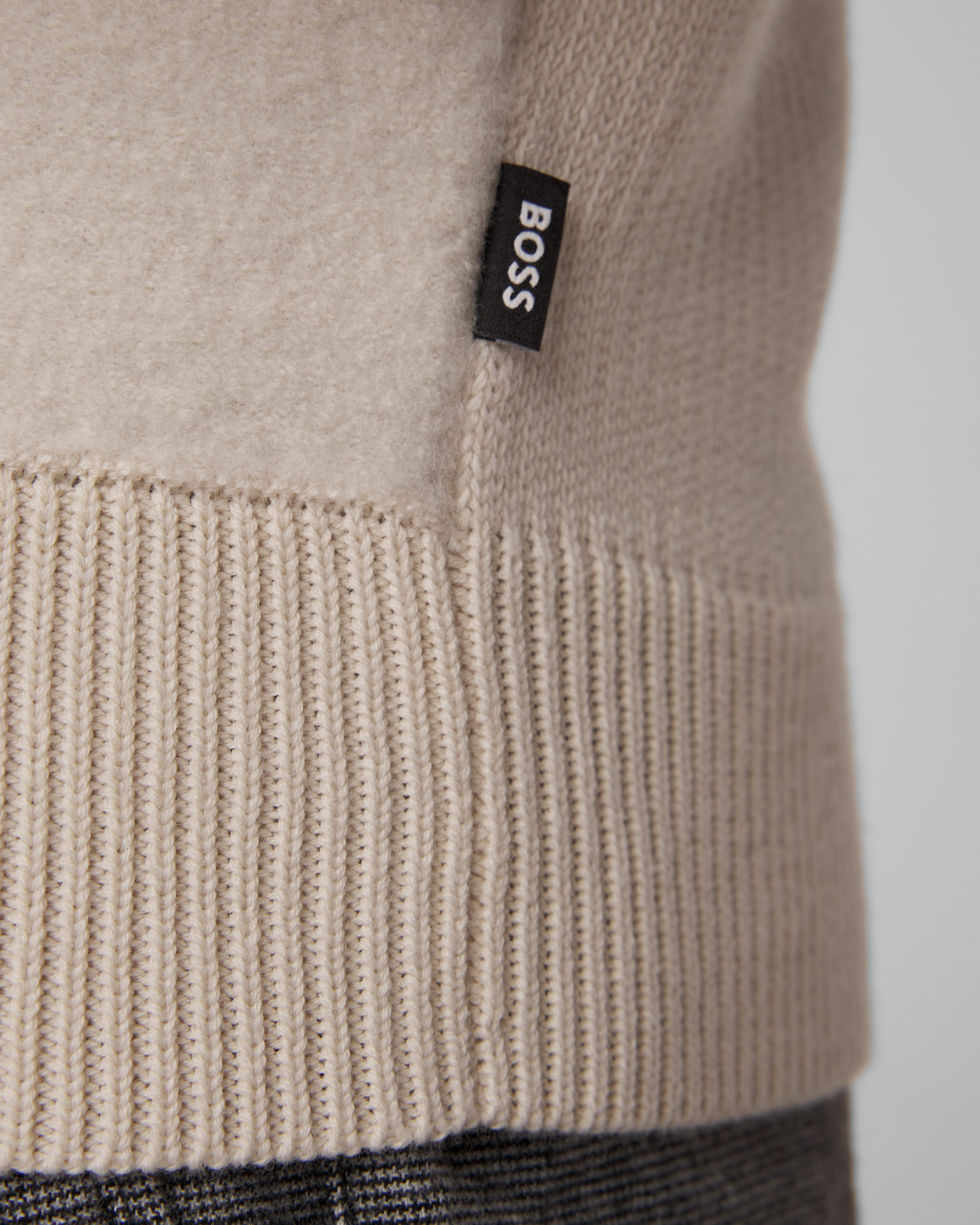 Pull en laine beige pour hommes Hugo Boss H-Ematero