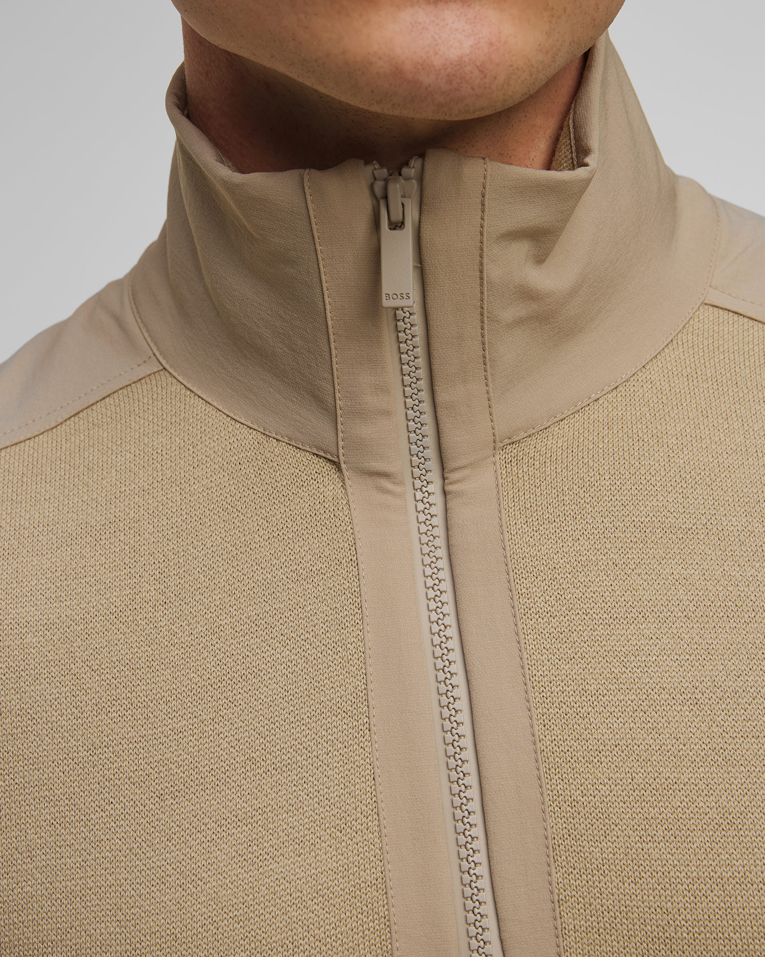 Pánský vlněný svetr Hugo Boss P-Bart v Béžové Barvě