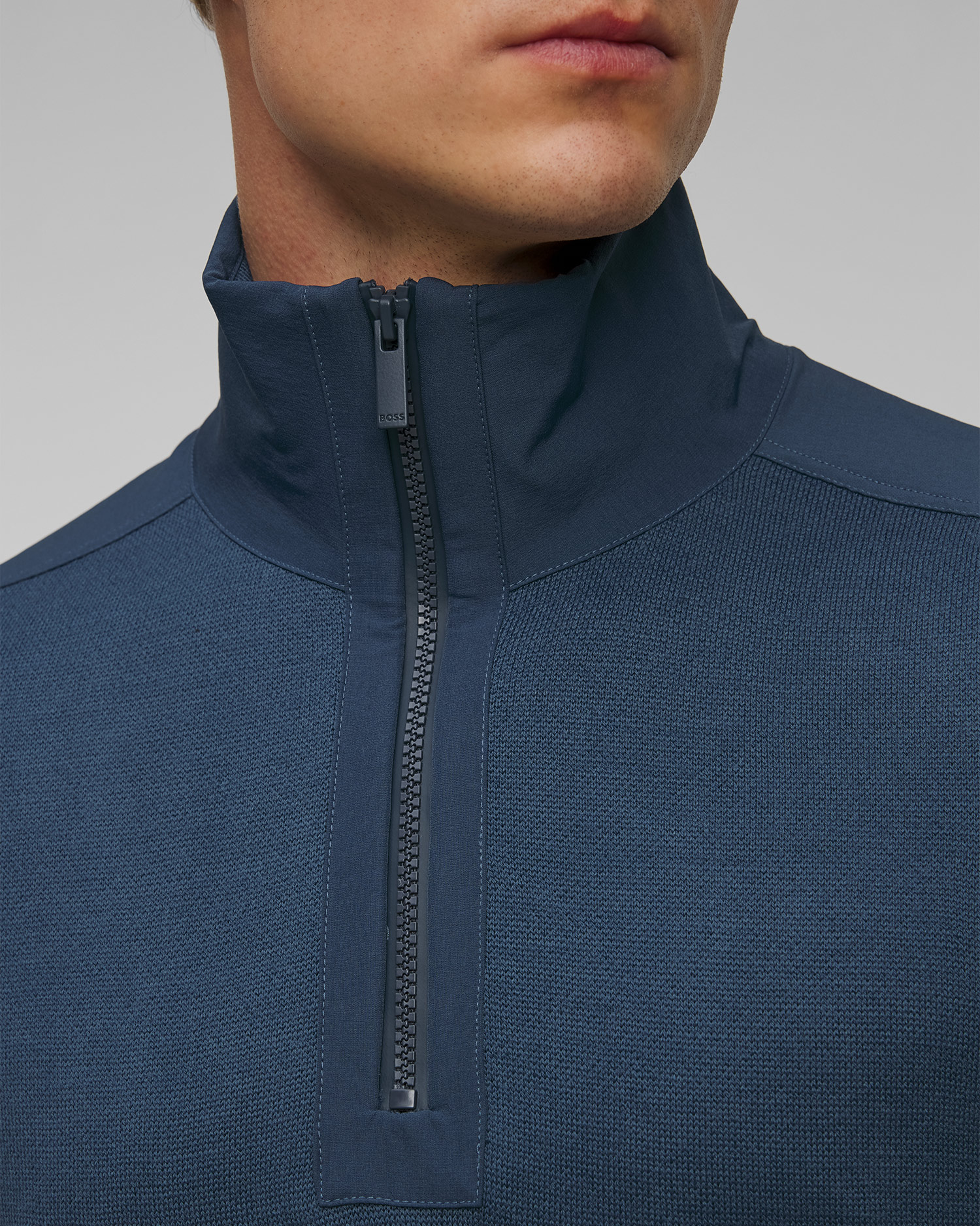 Pánský modrý vlněný svetr Hugo Boss P-Bart