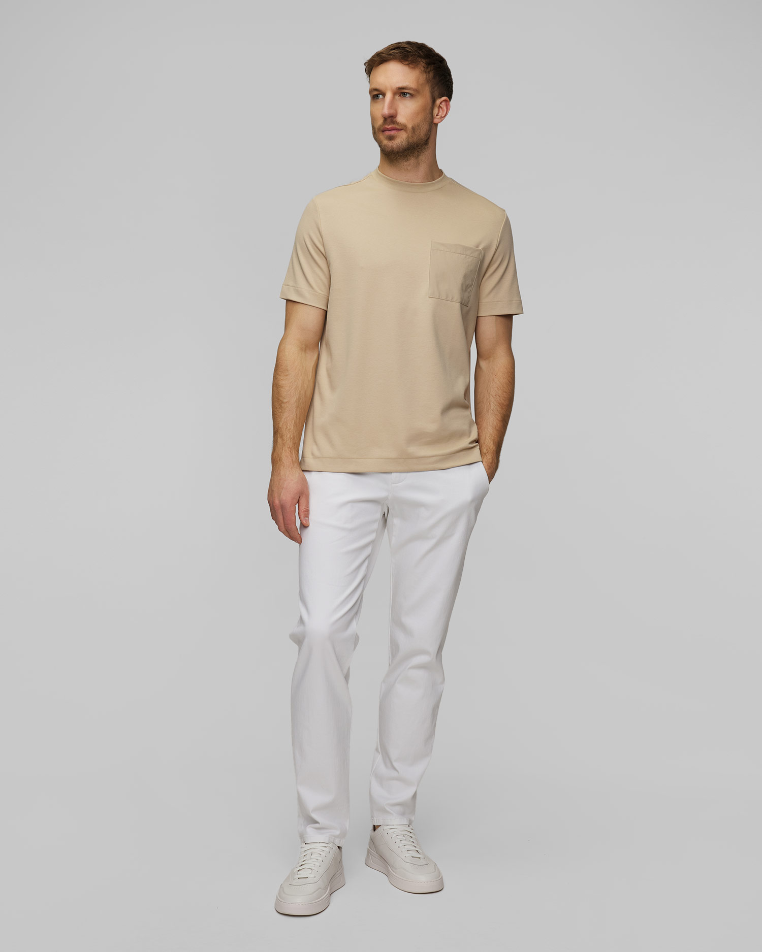 Beige men's T-shirt Hugo Boss P-Taut