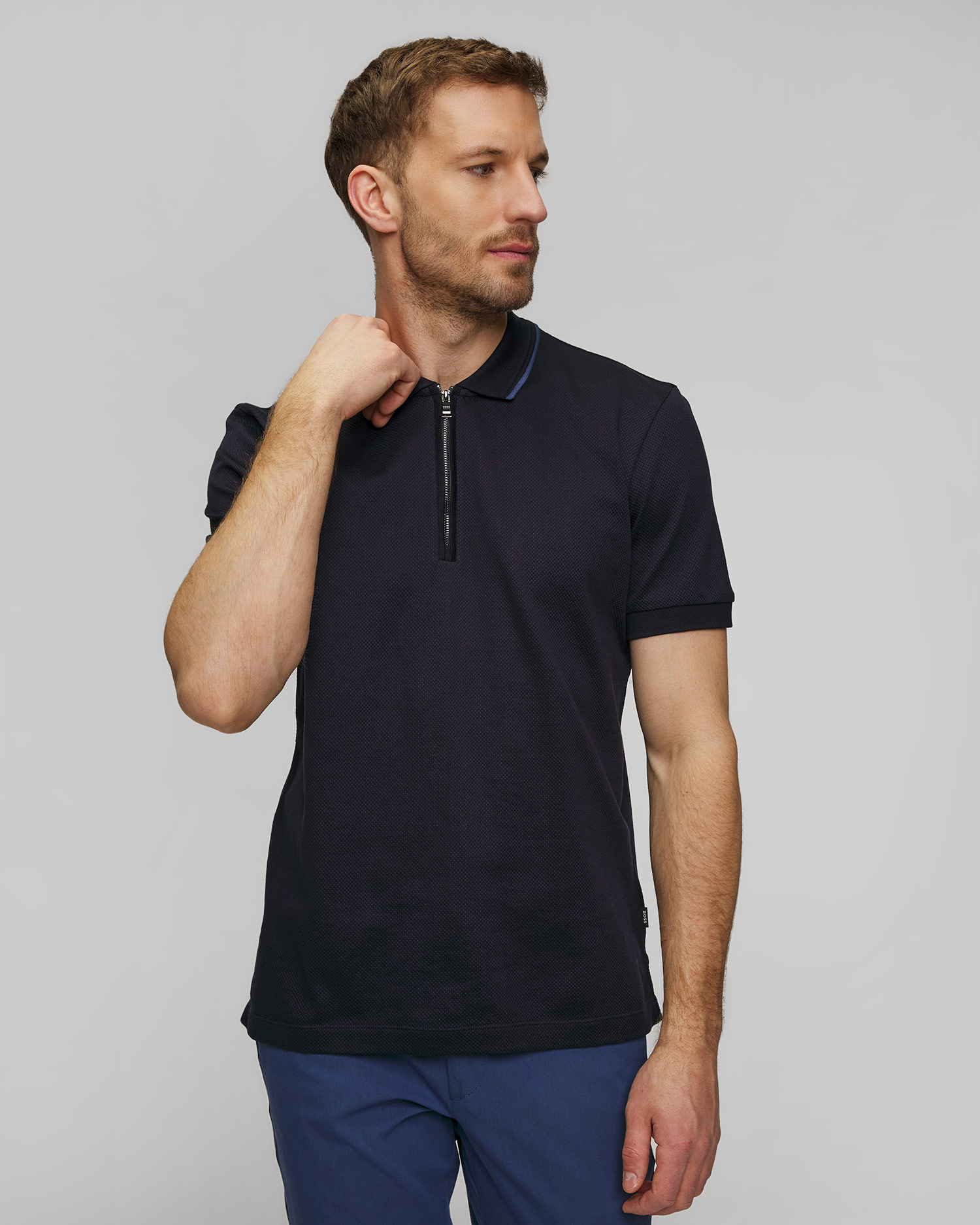 Tmavě modrá pánská polokošile Hugo Boss H-Paras