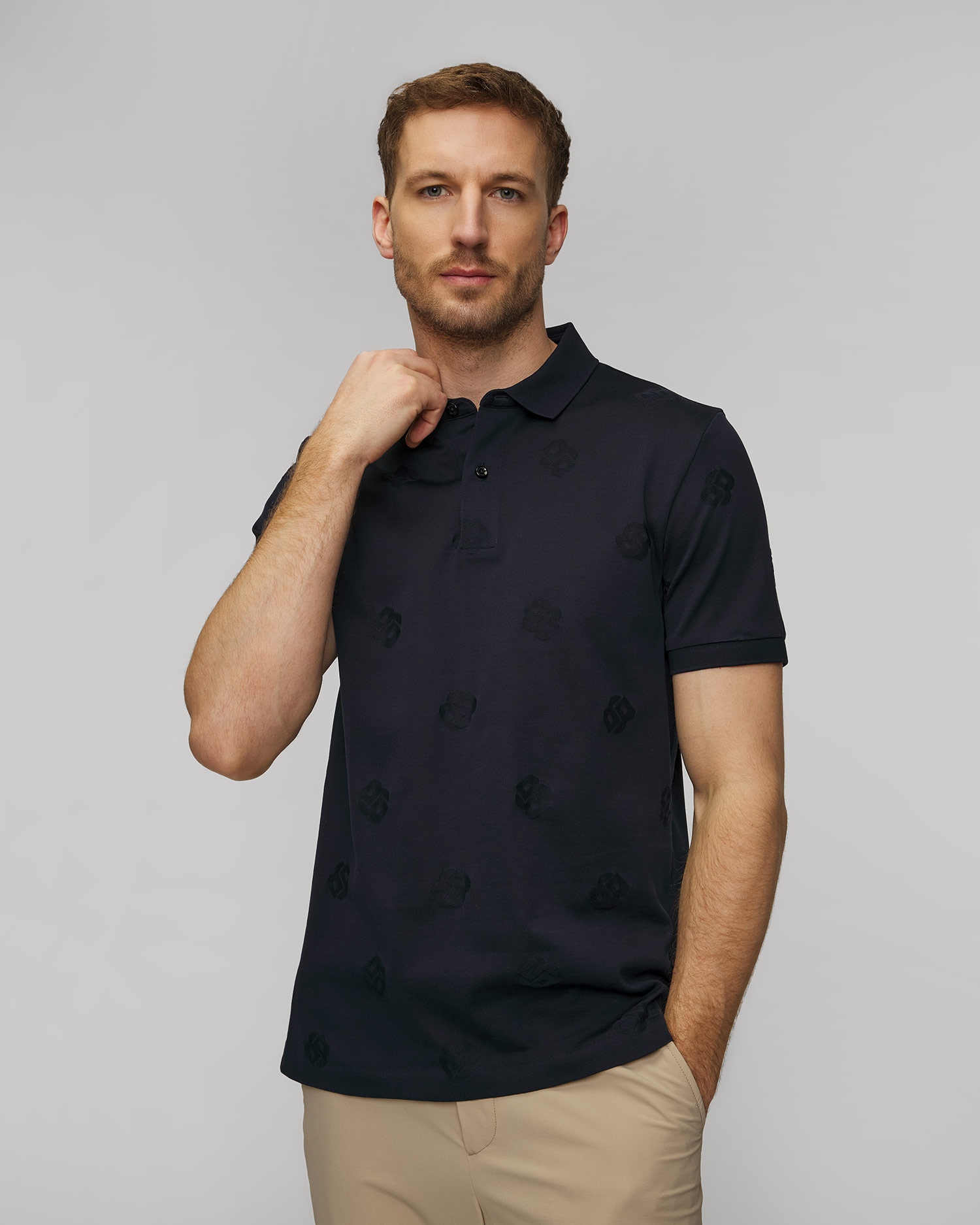 Tmavě modré pánské polo Hugo Boss C-Prout