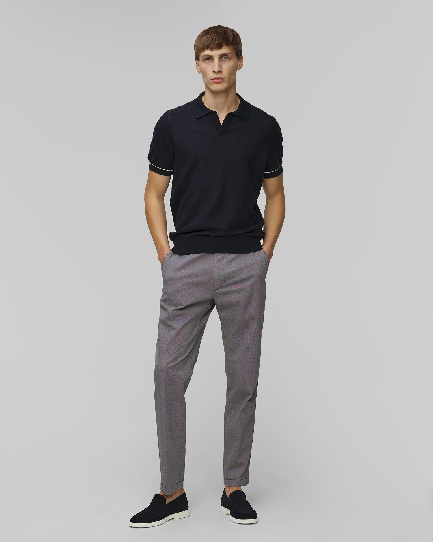 Pánské polo z úpletu Hugo Boss H-Jianluca, Barva/Vzor: Granatowy