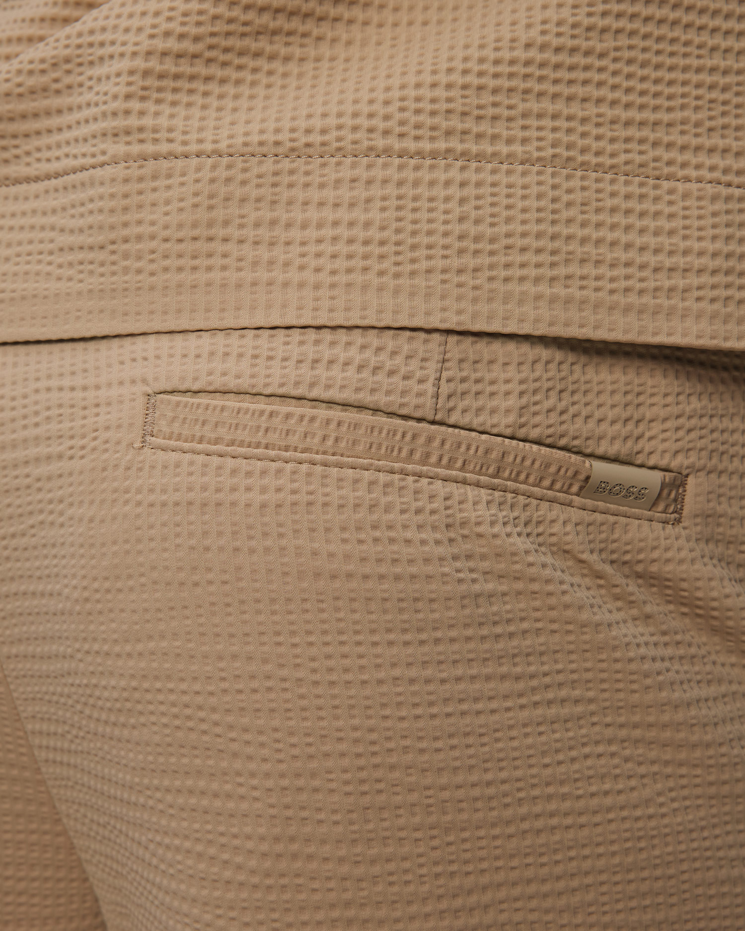 Pantaloni din crep bej pentru bărbați Hugo Boss P Perin 