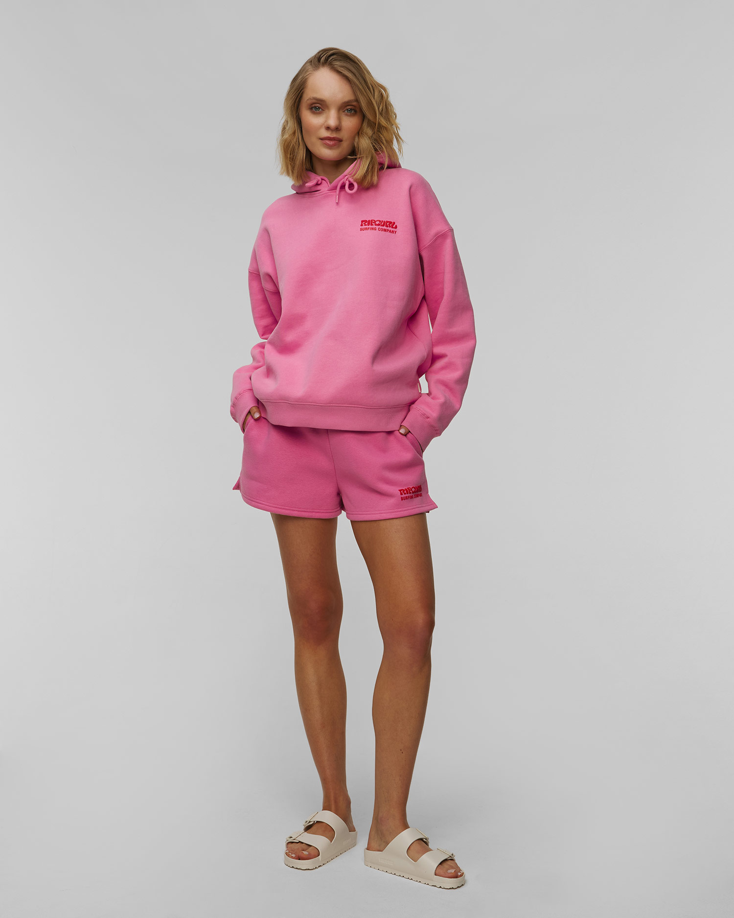 Short de survêtement rose pour femmes Rip Curl Surf Puff Short