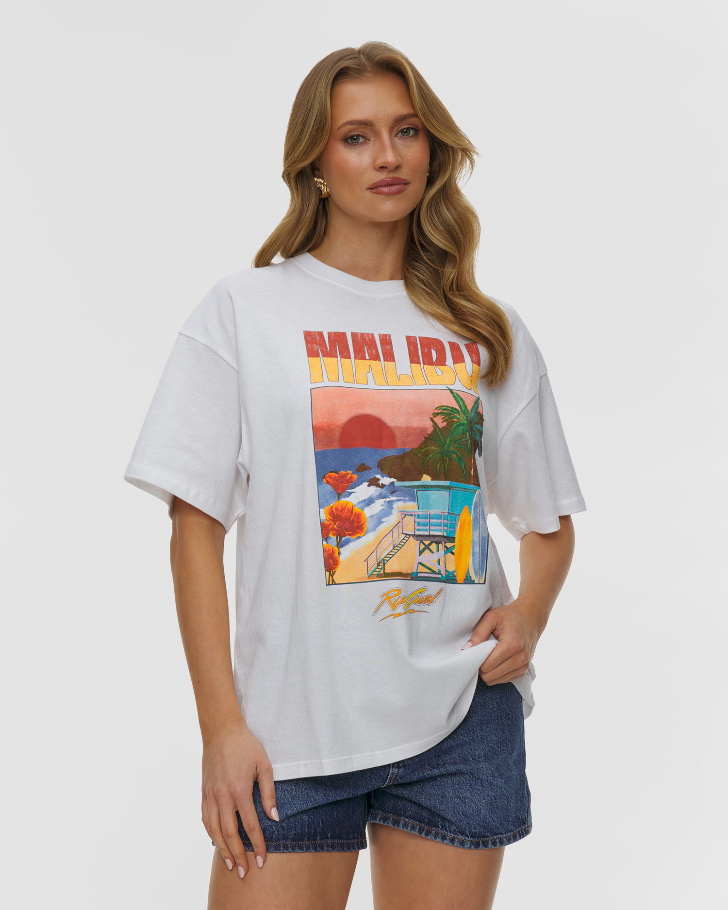 Dámske tričko Rip Curl Hayley O Heritage Tee, Farba-Vzor: Biały