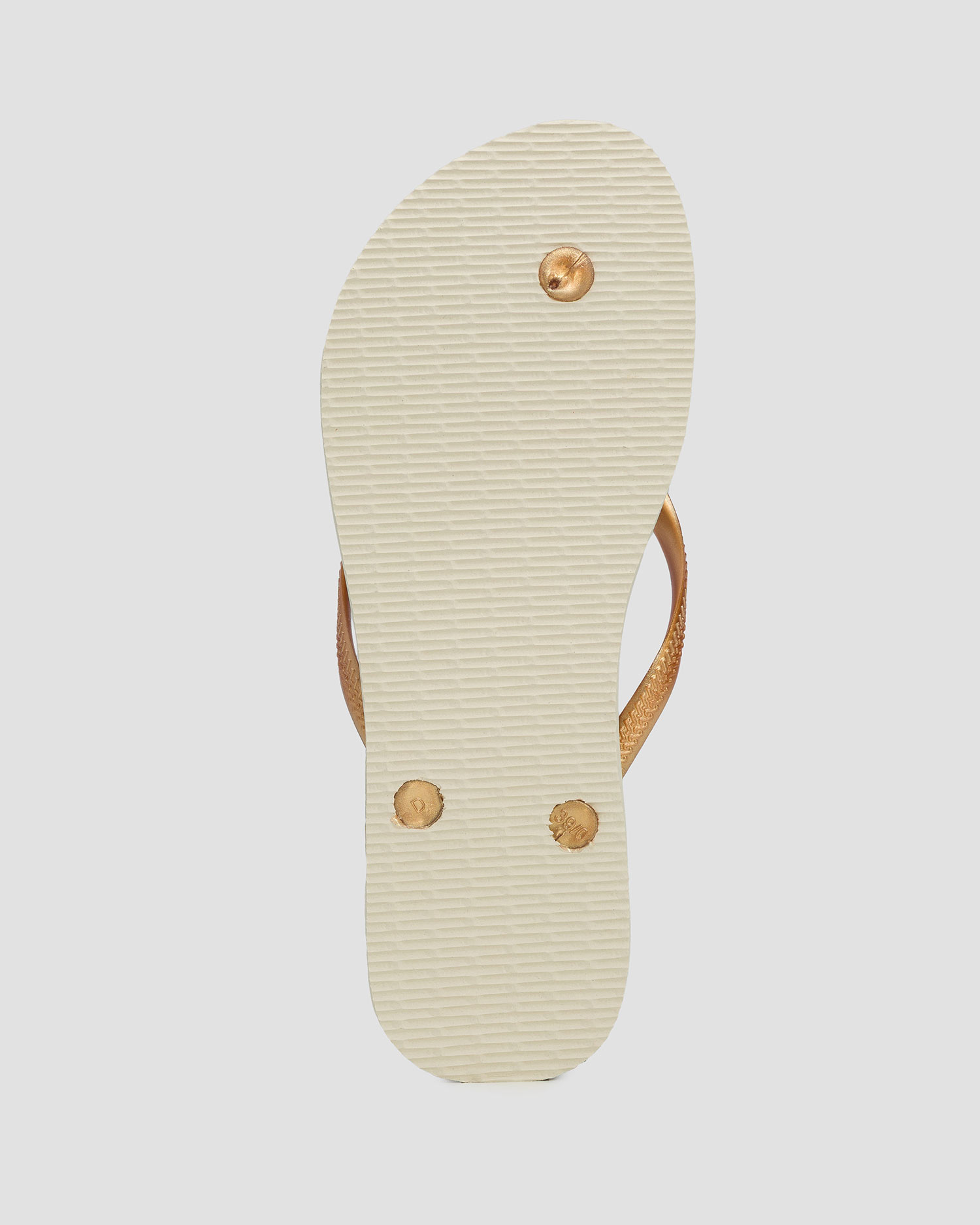 Tongs beiges et dorées pour femmes Havaianas Slim Animals