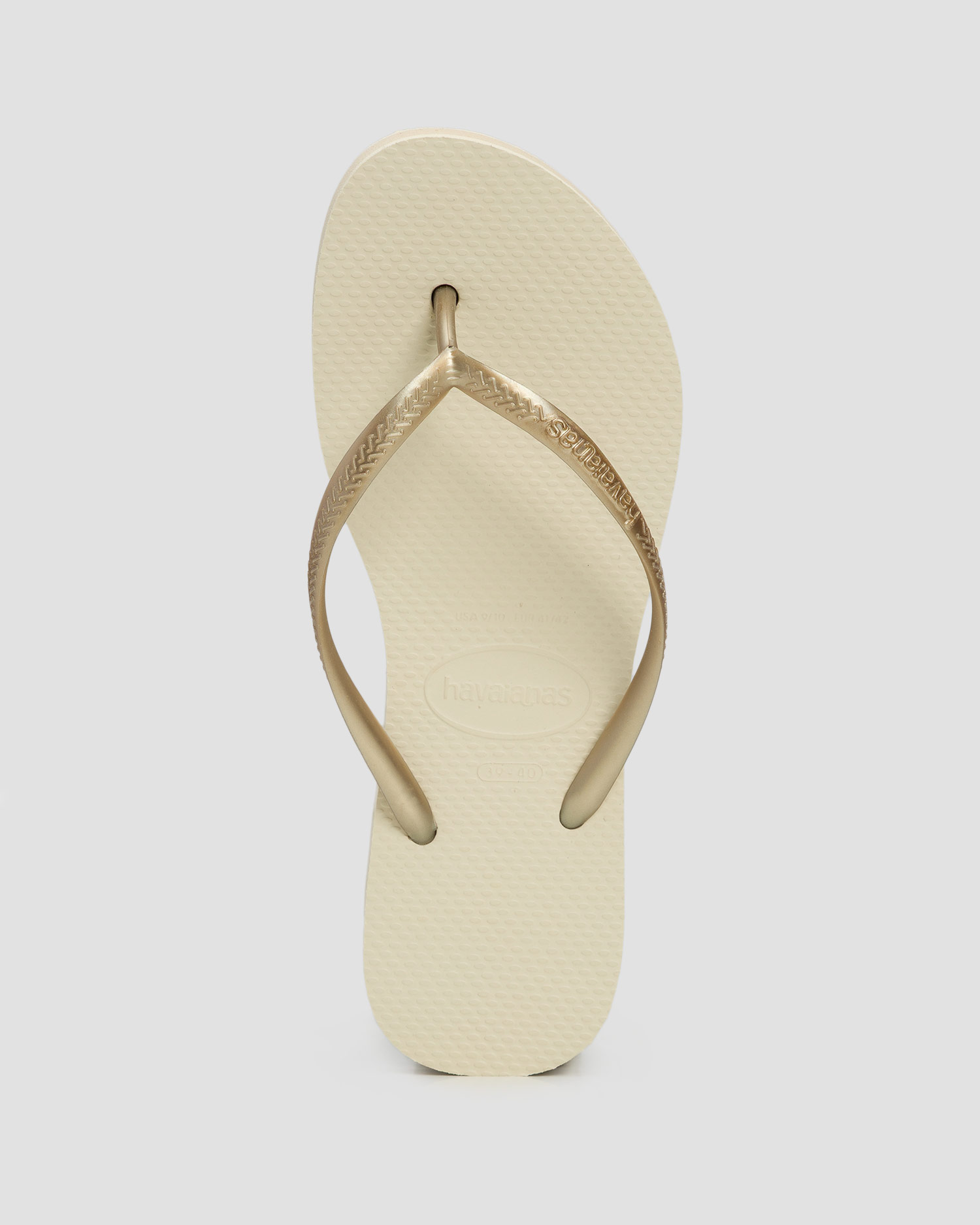 Japonki na flatformie damskie Havaianas Slim Flatform beżowe