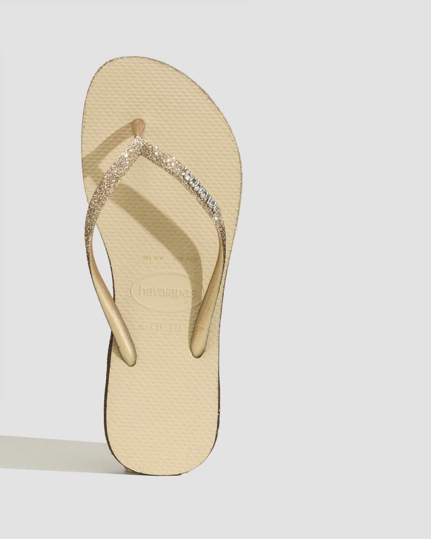 Golden flip-flops Havaianas Slim Sparkle Me