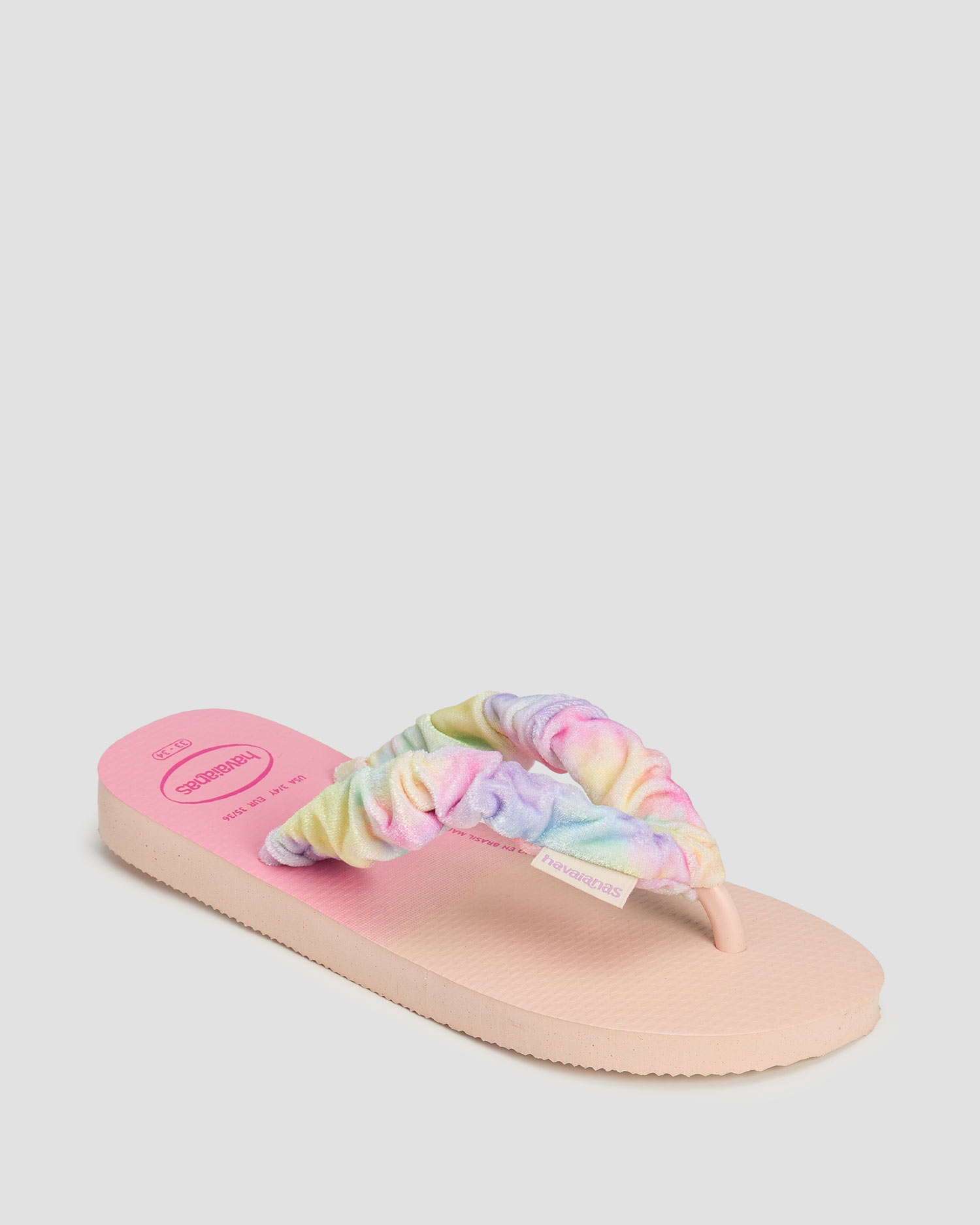 Tongs beiges et roses pour enfants Havaianas Kids Fluffy