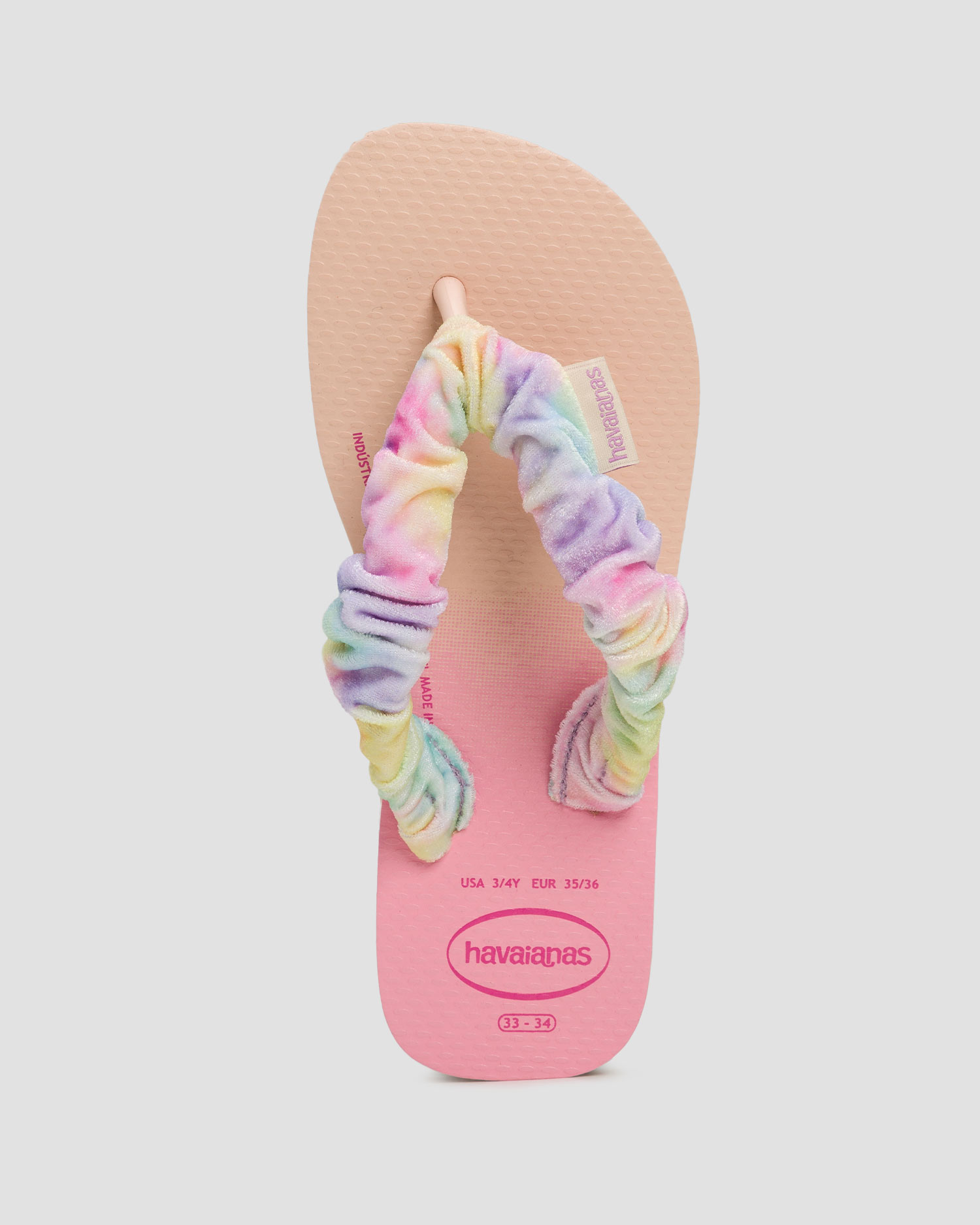 Tongs beiges et roses pour enfants Havaianas Kids Fluffy