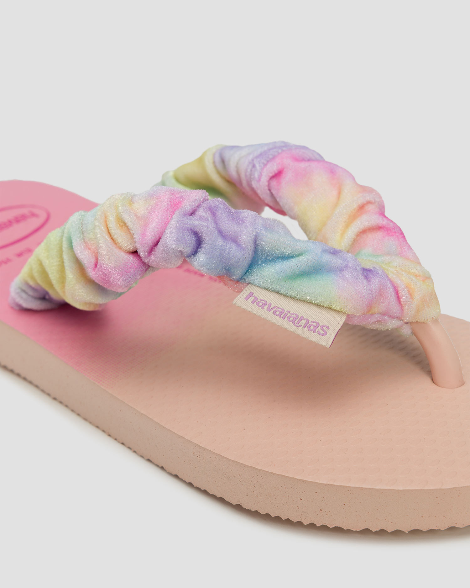 Tongs beiges et roses pour enfants Havaianas Kids Fluffy