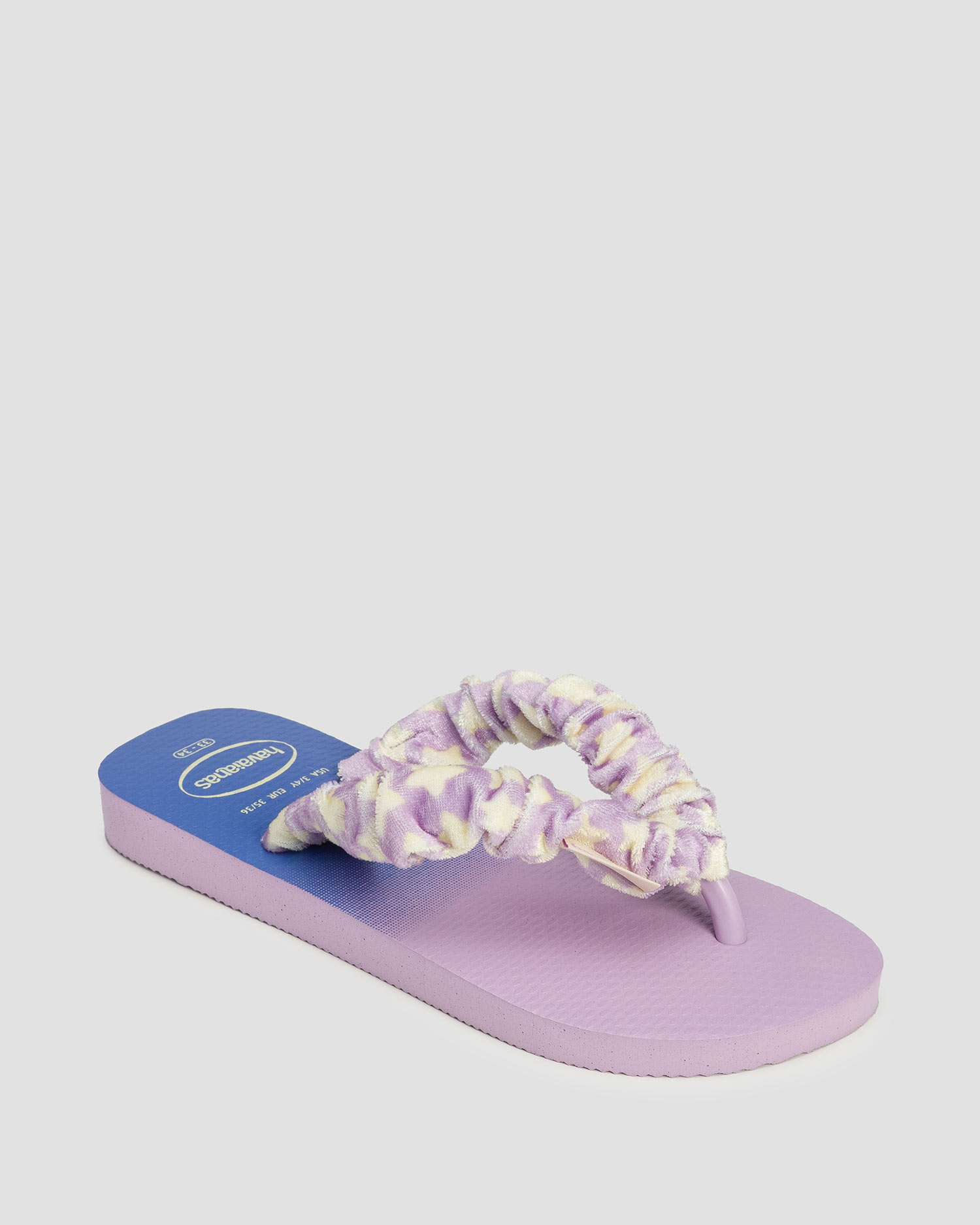 Tongs violettes et bleu marine pour enfants Havaianas Kids Fluffy 