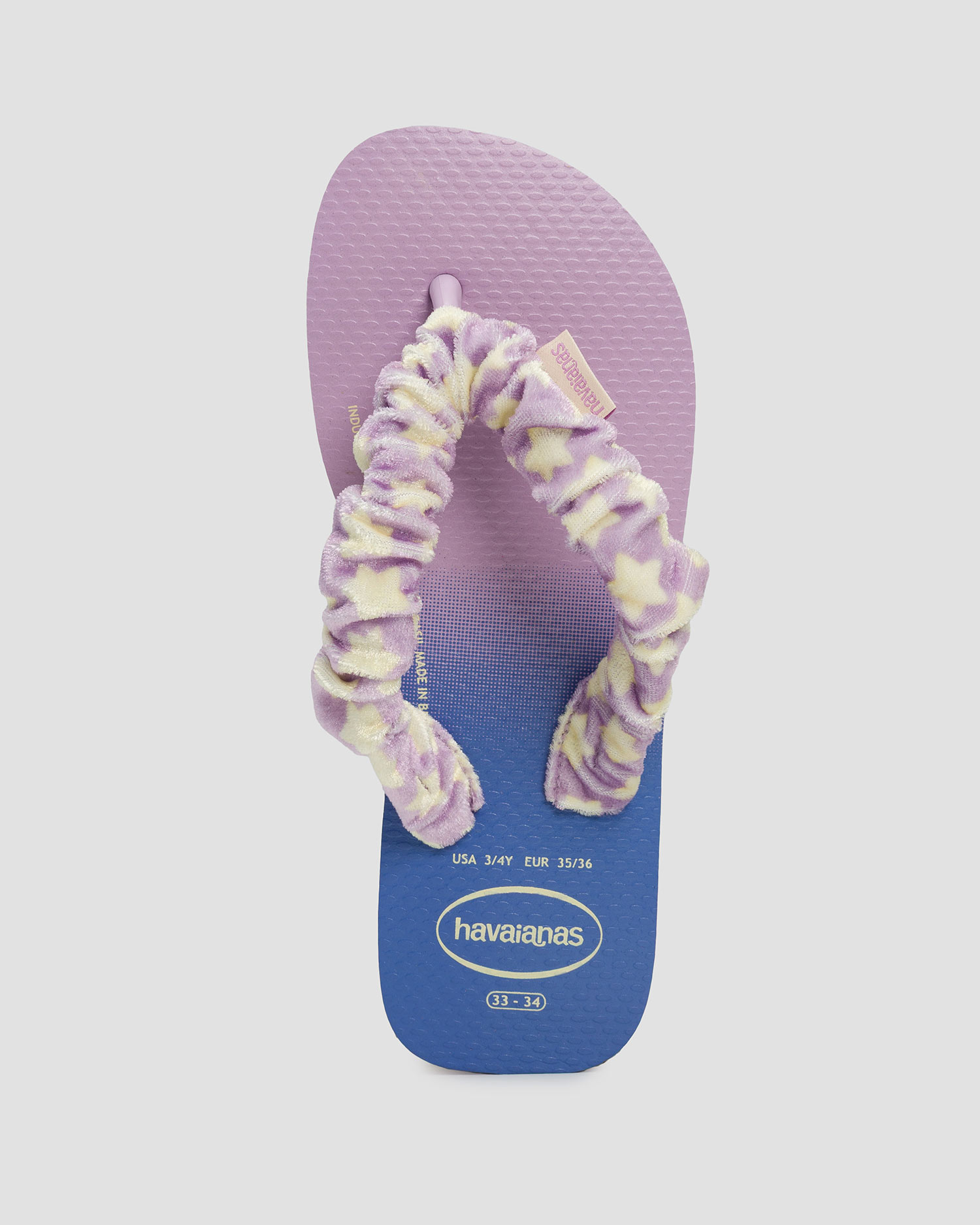 Tongs violettes et bleu marine pour enfants Havaianas Kids Fluffy 
