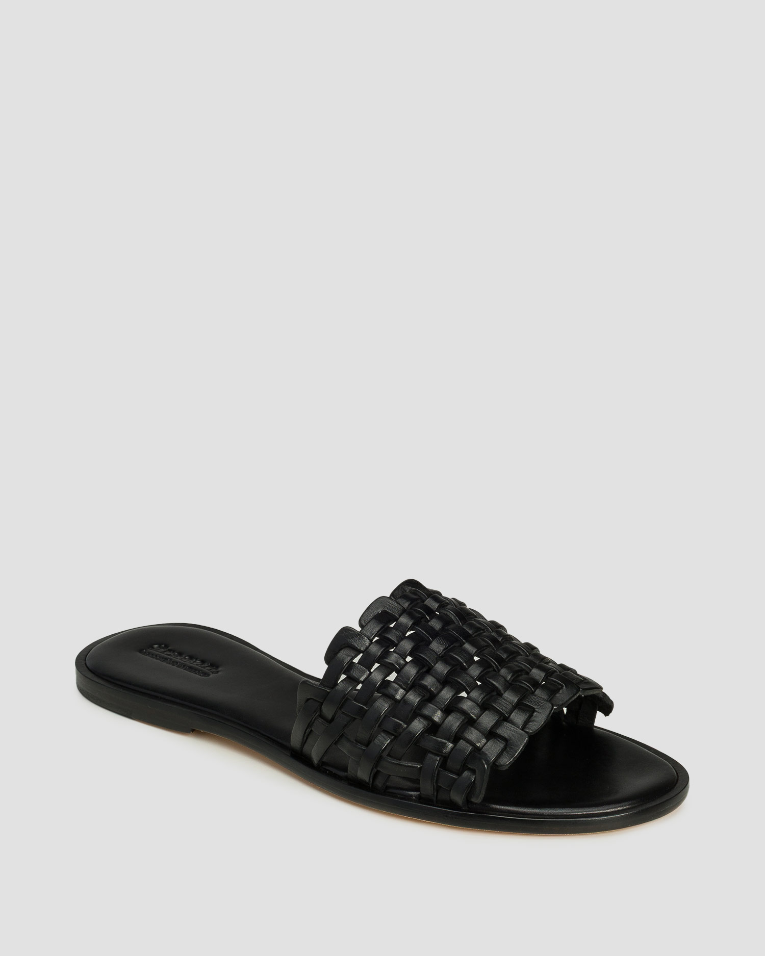 Women's leather sliders Dragon Diffusion Zig Zag Sandal black, Color/Pattern: Czarny