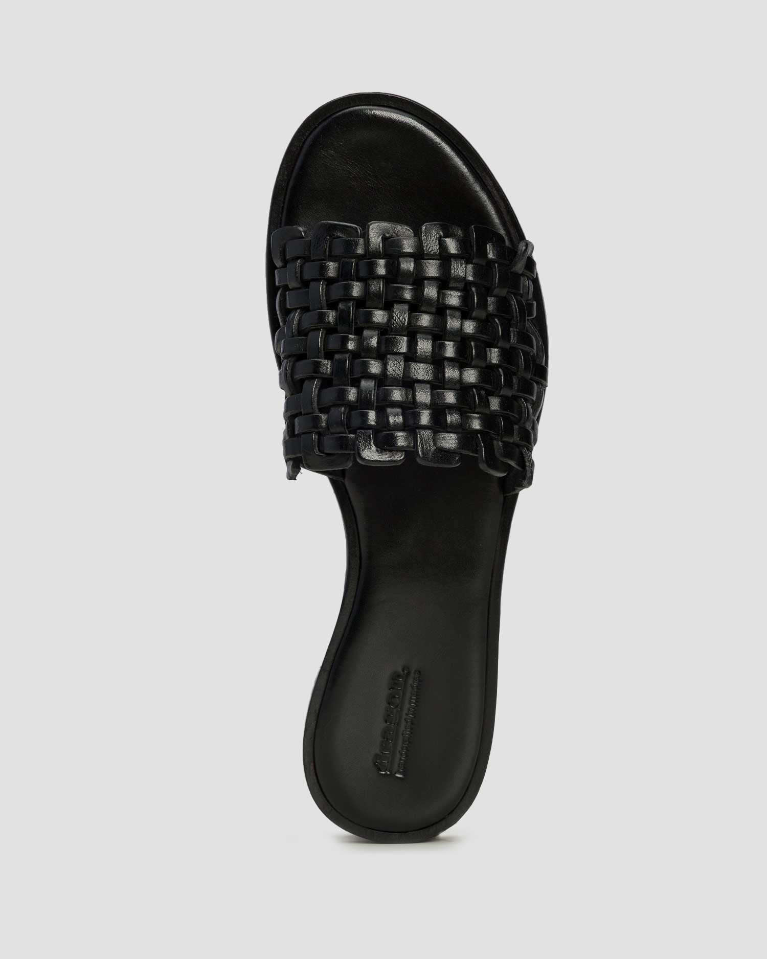 Women's leather sandals Dragon Diffusion Zig Zag black
