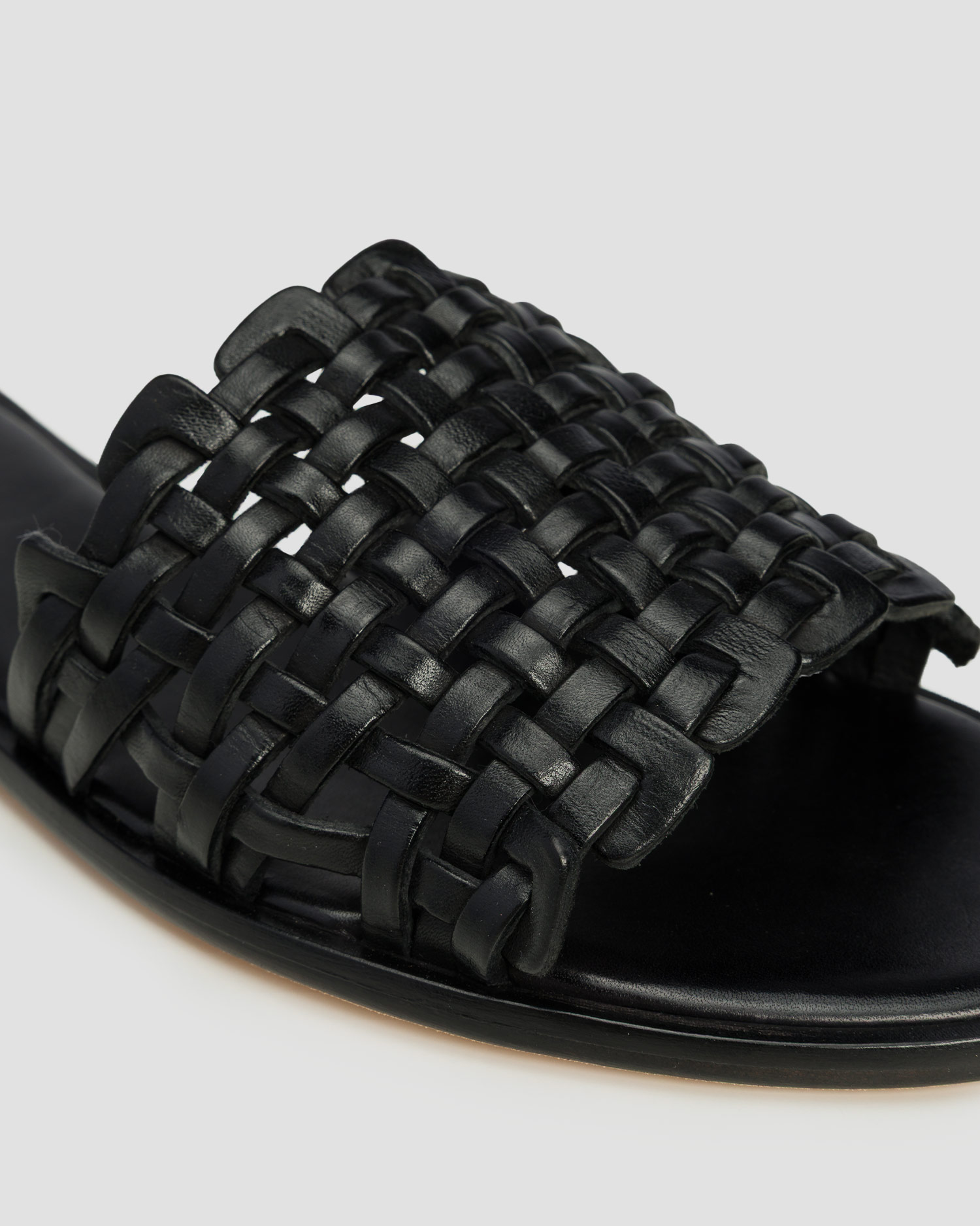 Women's leather sandals Dragon Diffusion Zig Zag black