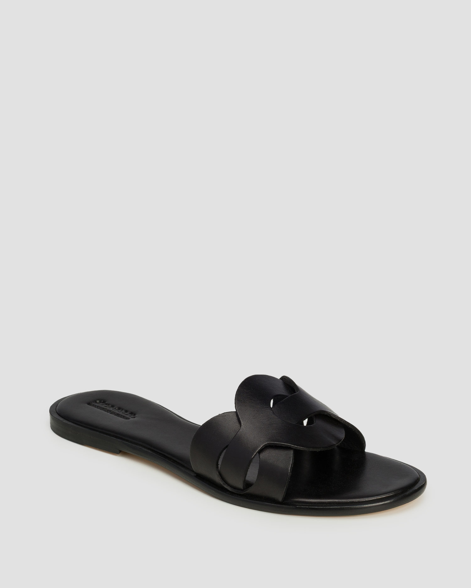 Women's leather sliders Dragon Diffusion Big Ring black