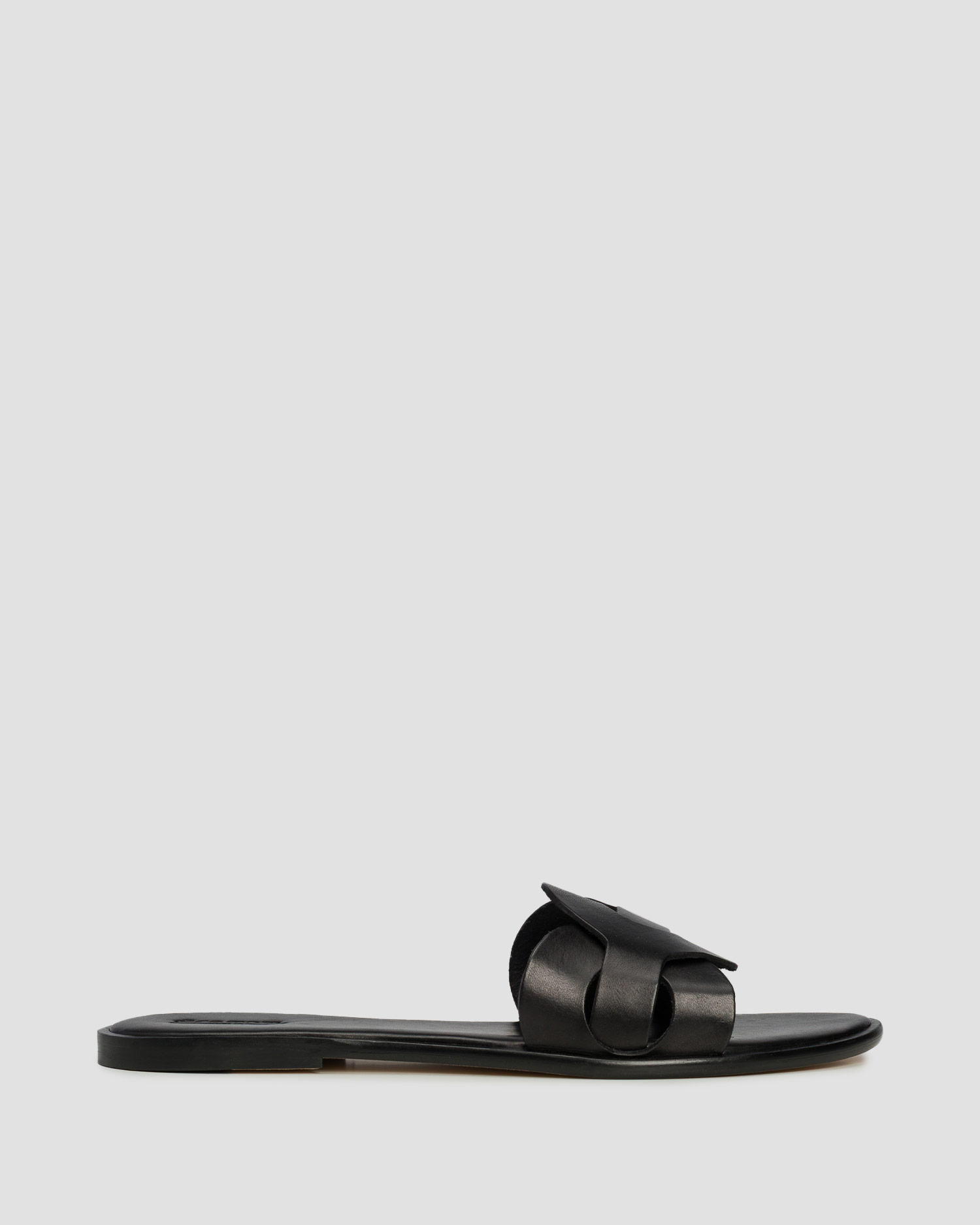 Women's leather sliders Dragon Diffusion Big Ring black
