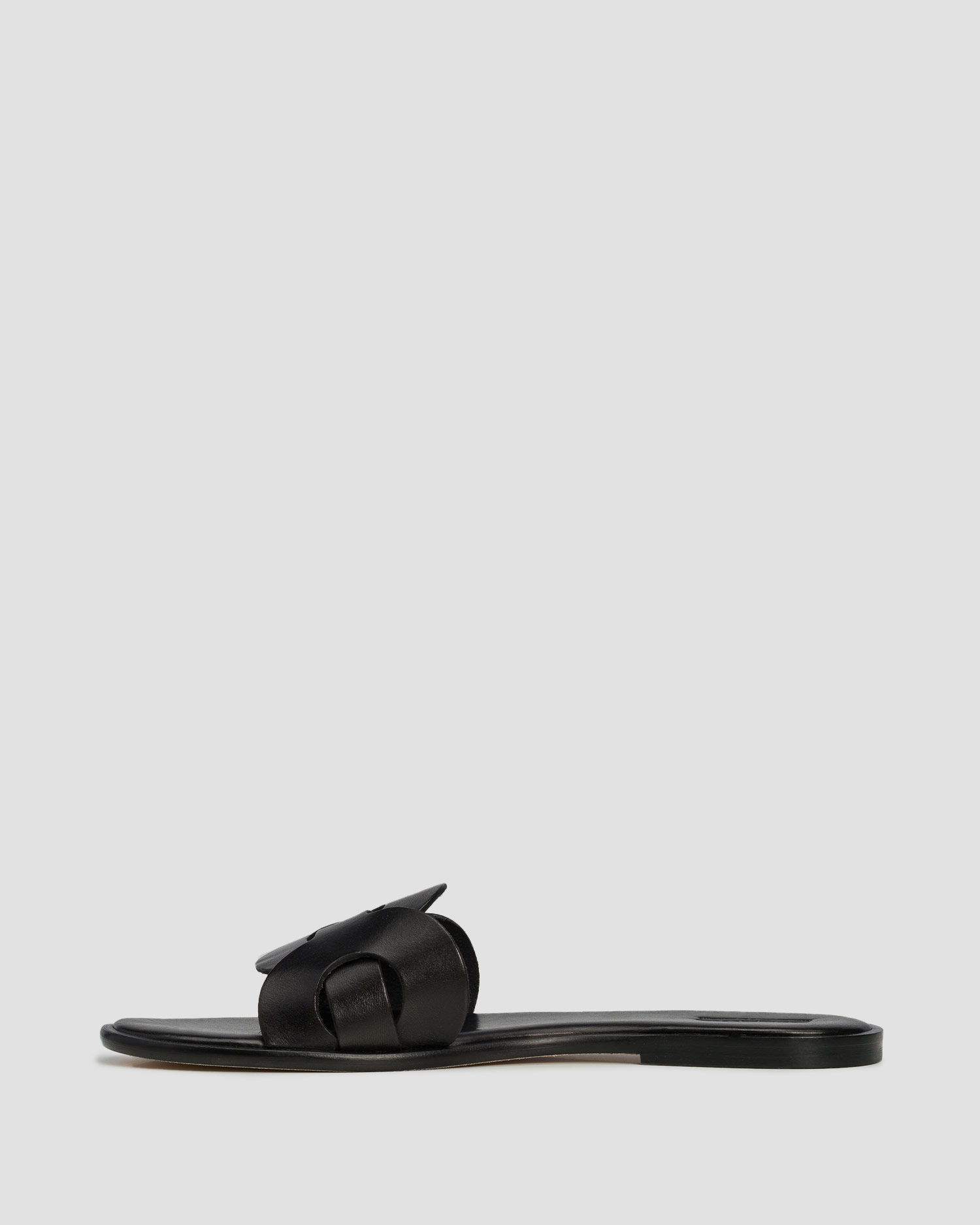 Women's leather sliders Dragon Diffusion Big Ring black