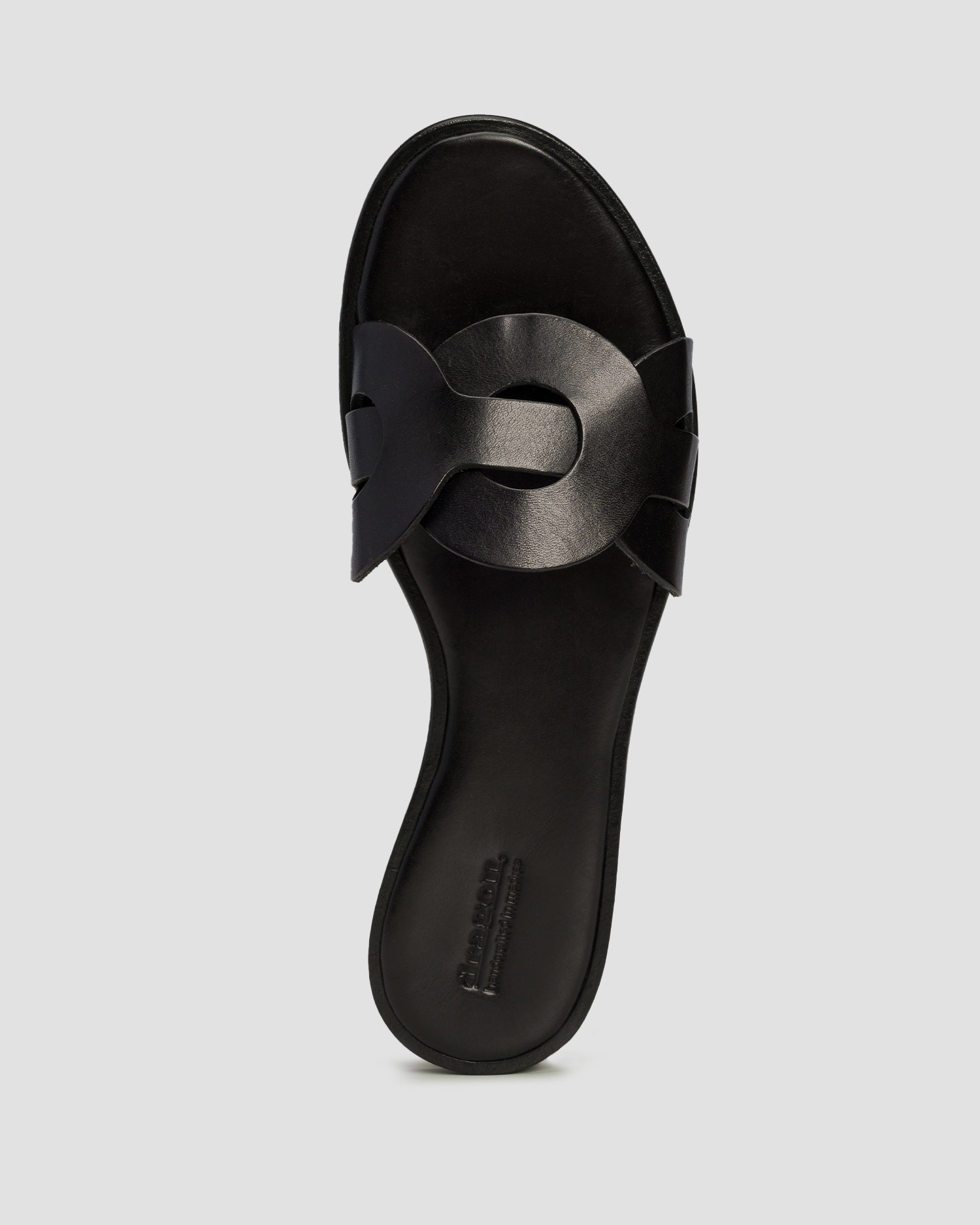 Women's leather sliders Dragon Diffusion Big Ring black